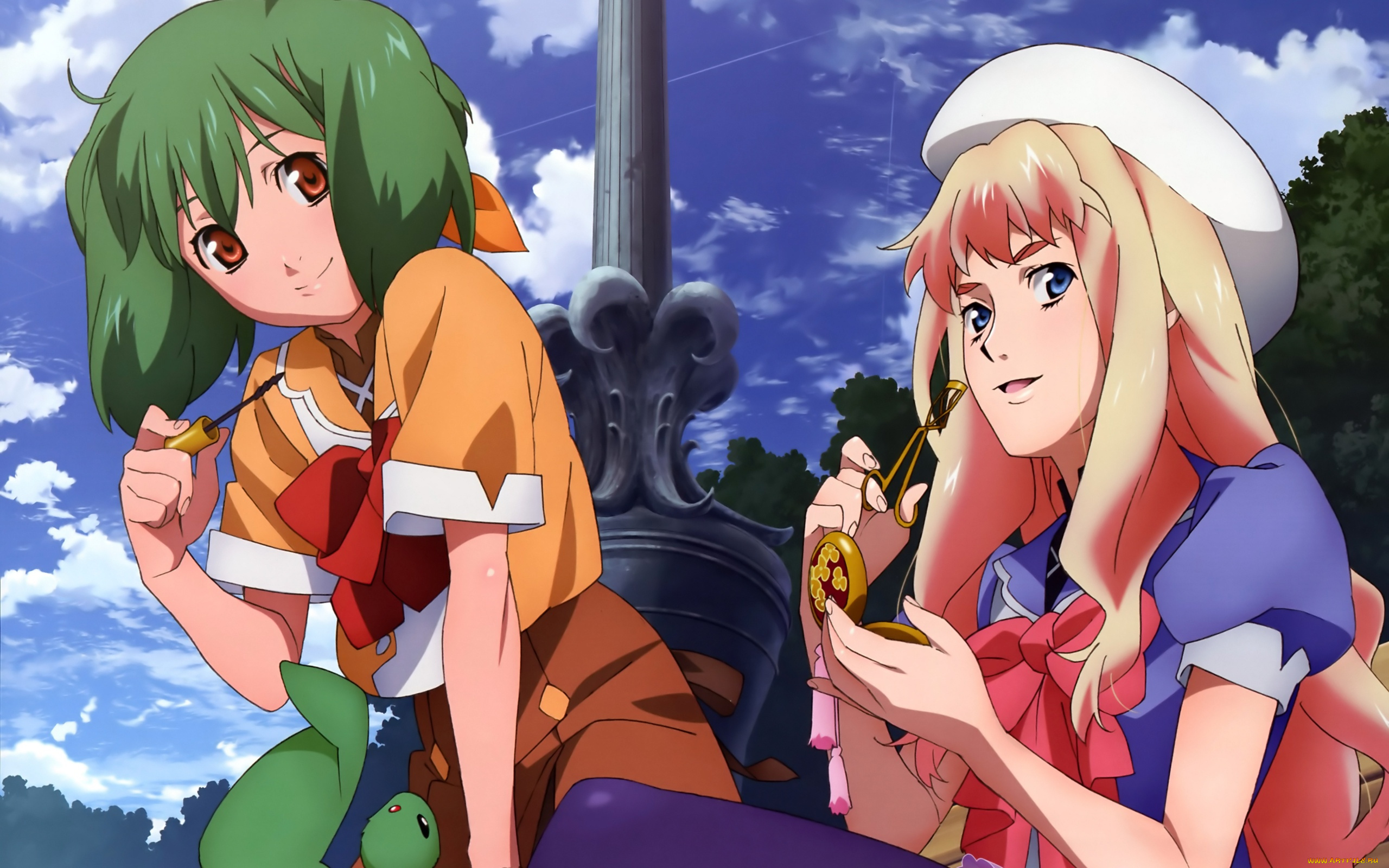 аниме, macross, frontier, девушки