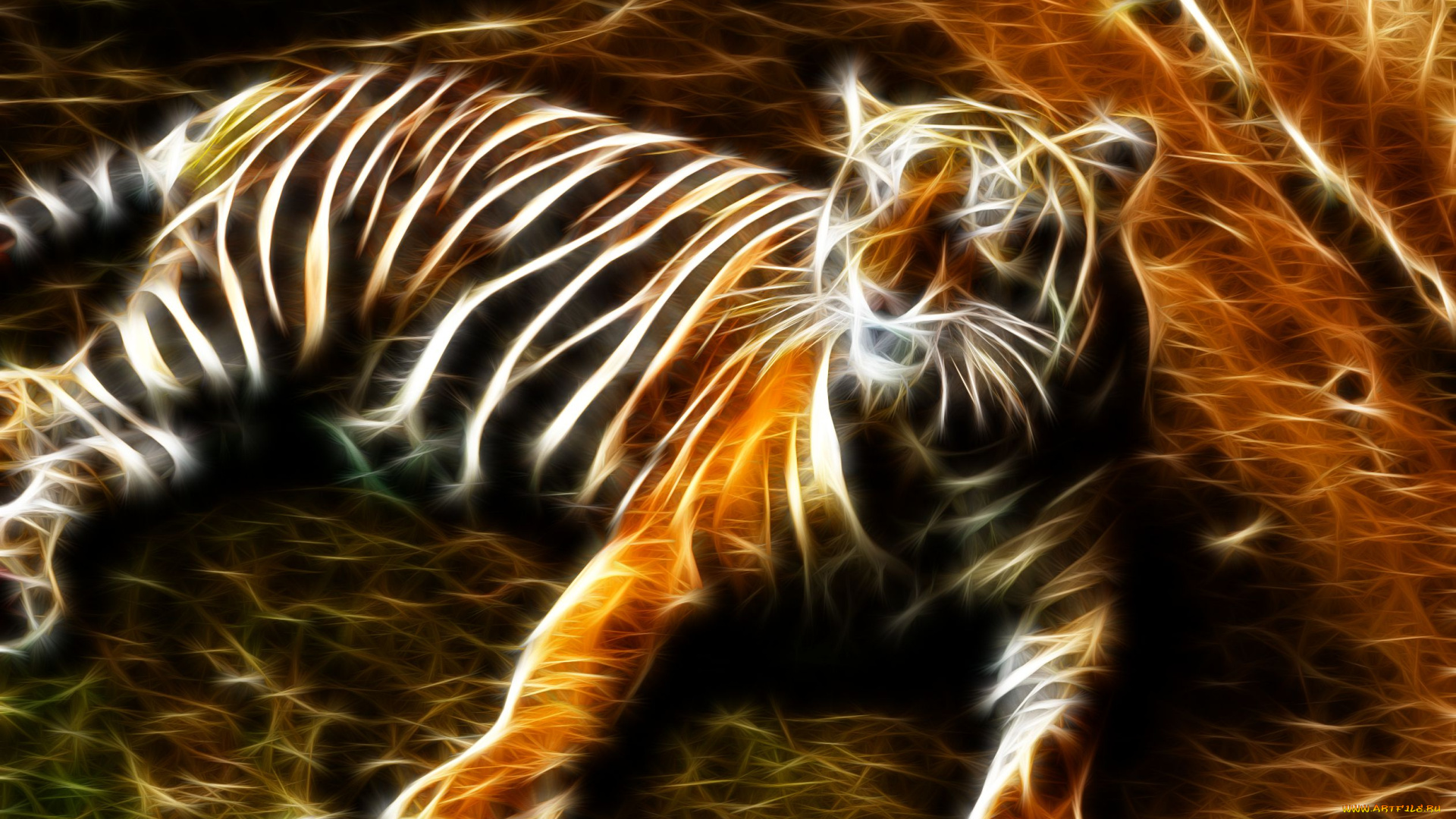 3д, графика, animals, животные, тигр