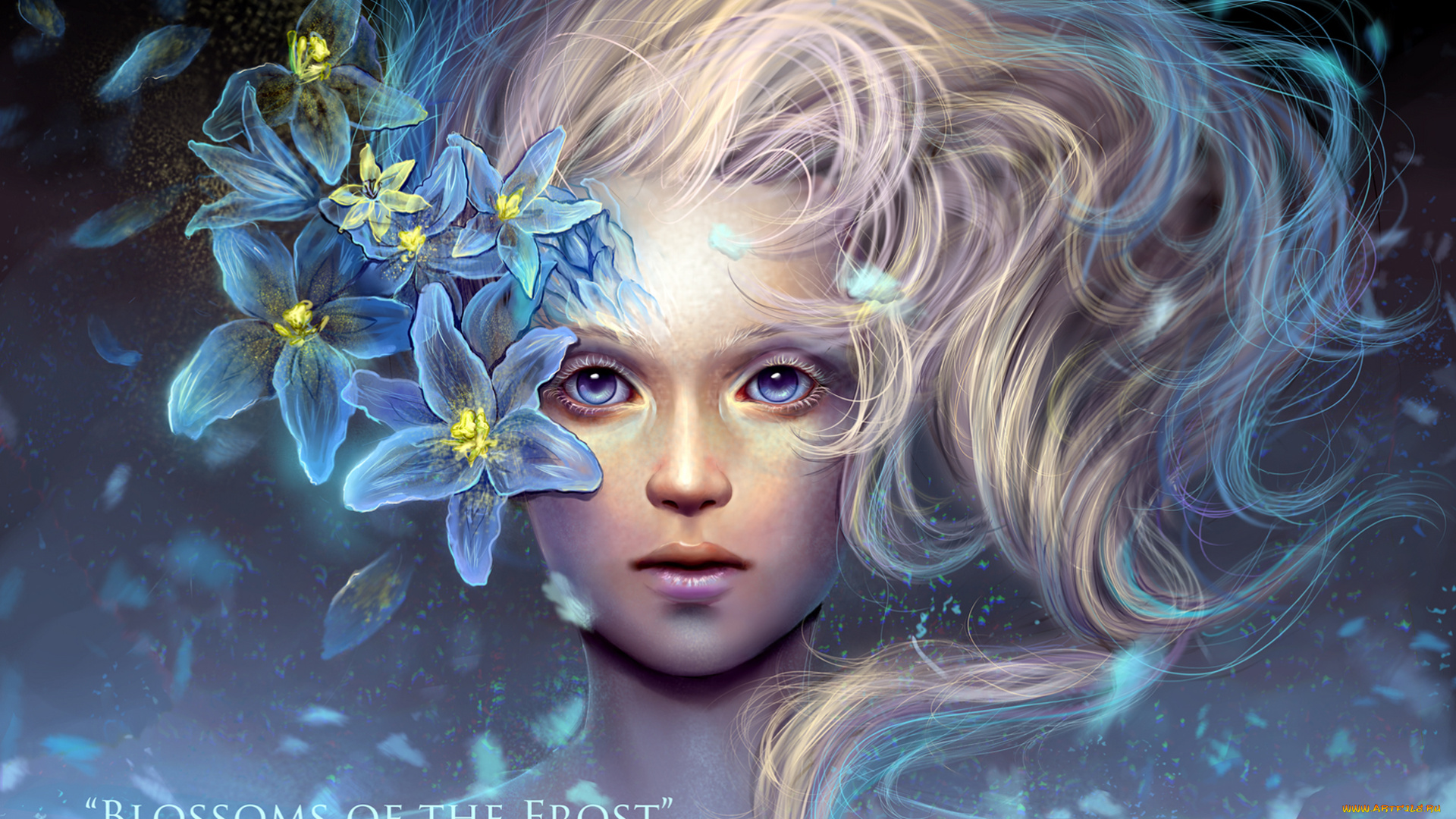 фэнтези, девушки, цветы, лилии