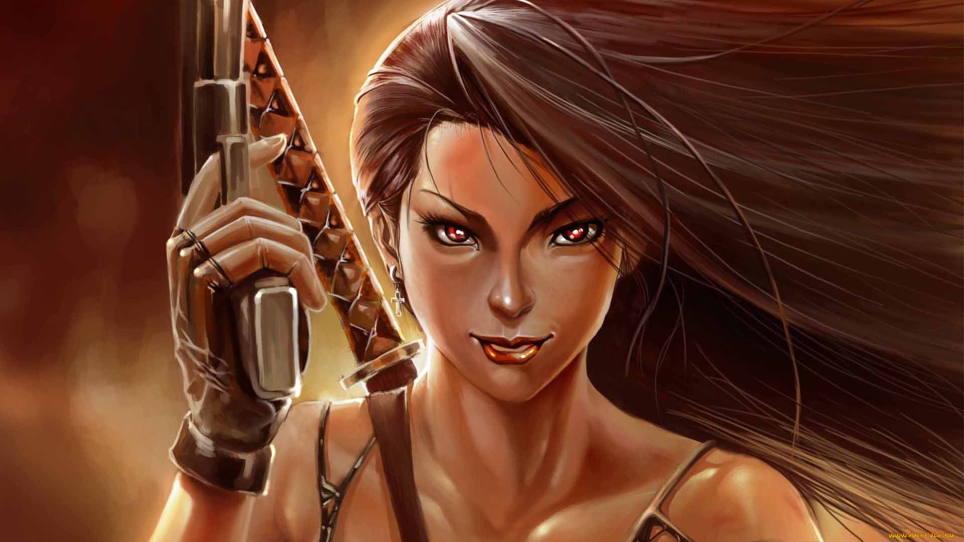 фэнтези, девушки, пистолет