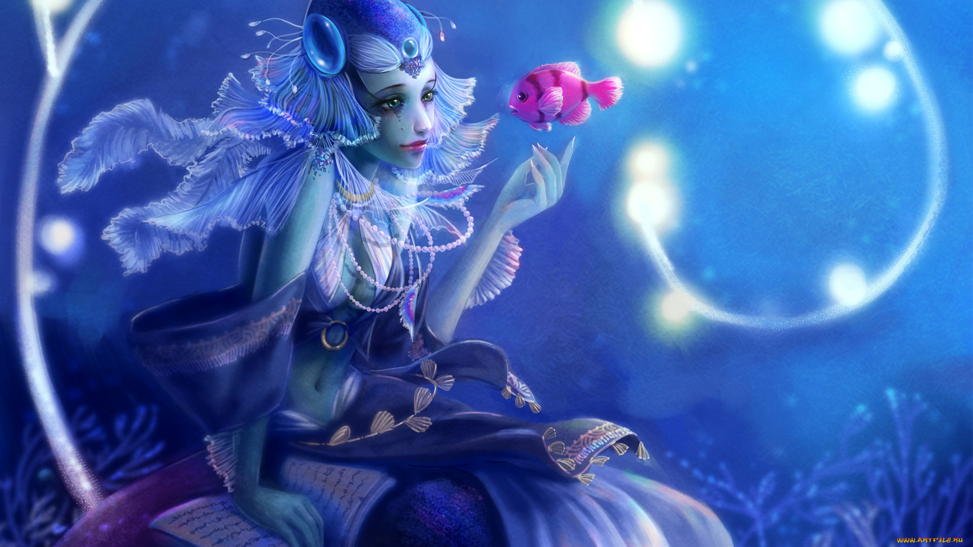 фэнтези, русалки, рыбка, yangtian, li