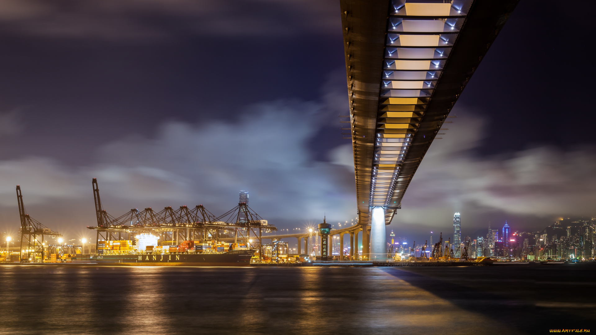 города, гонконг, китай, мост