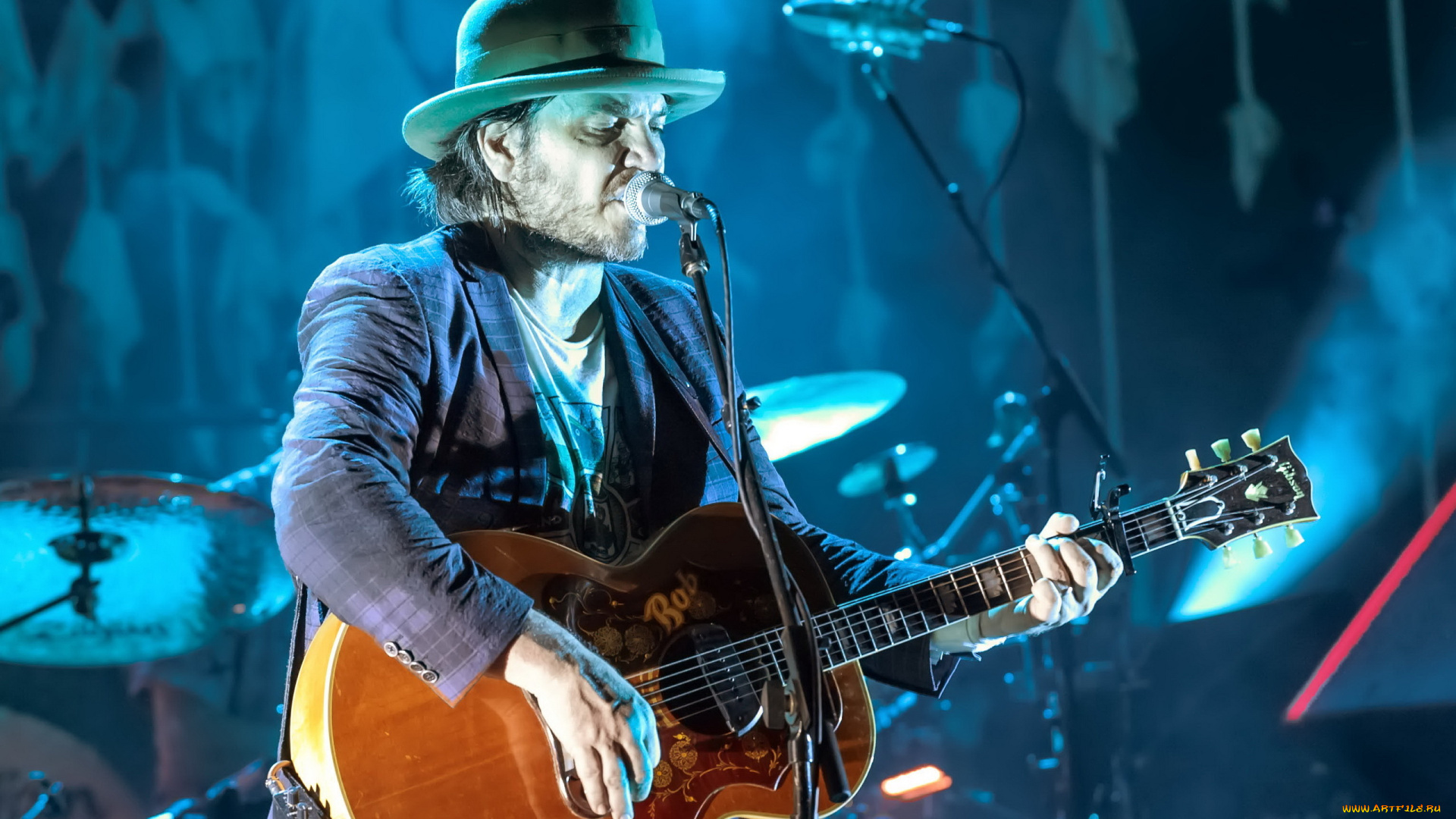 guitar, музыка, другое, гитара, микрофон, сцена, музыкант