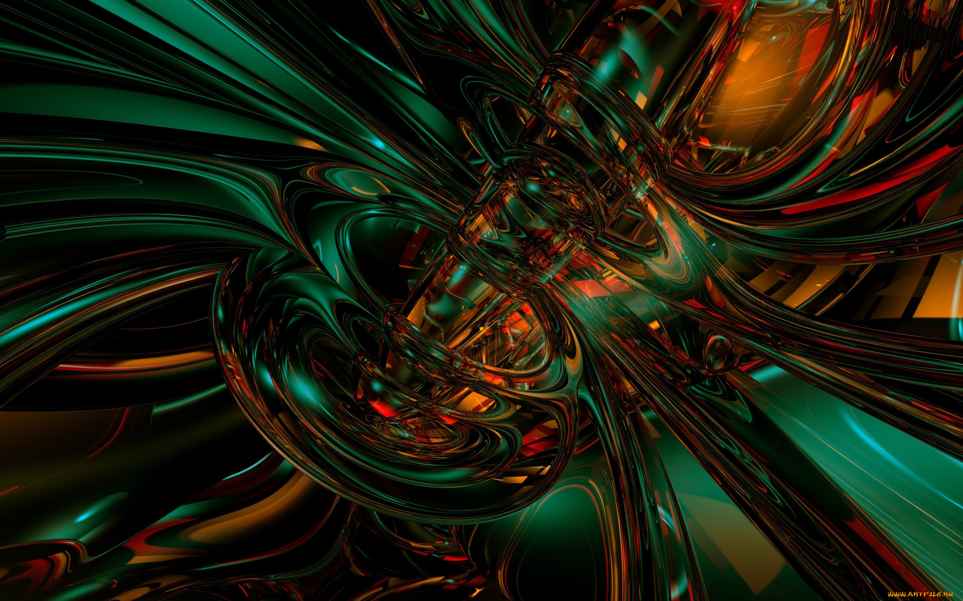 core, 3д, графика, fractal, фракталы, узор, краски