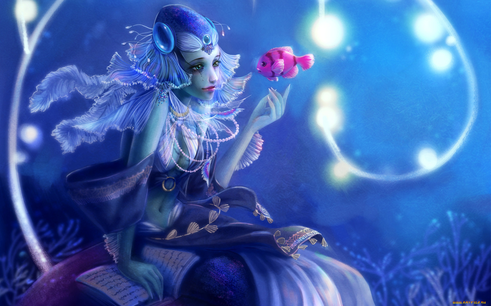 фэнтези, русалки, рыбка, yangtian, li