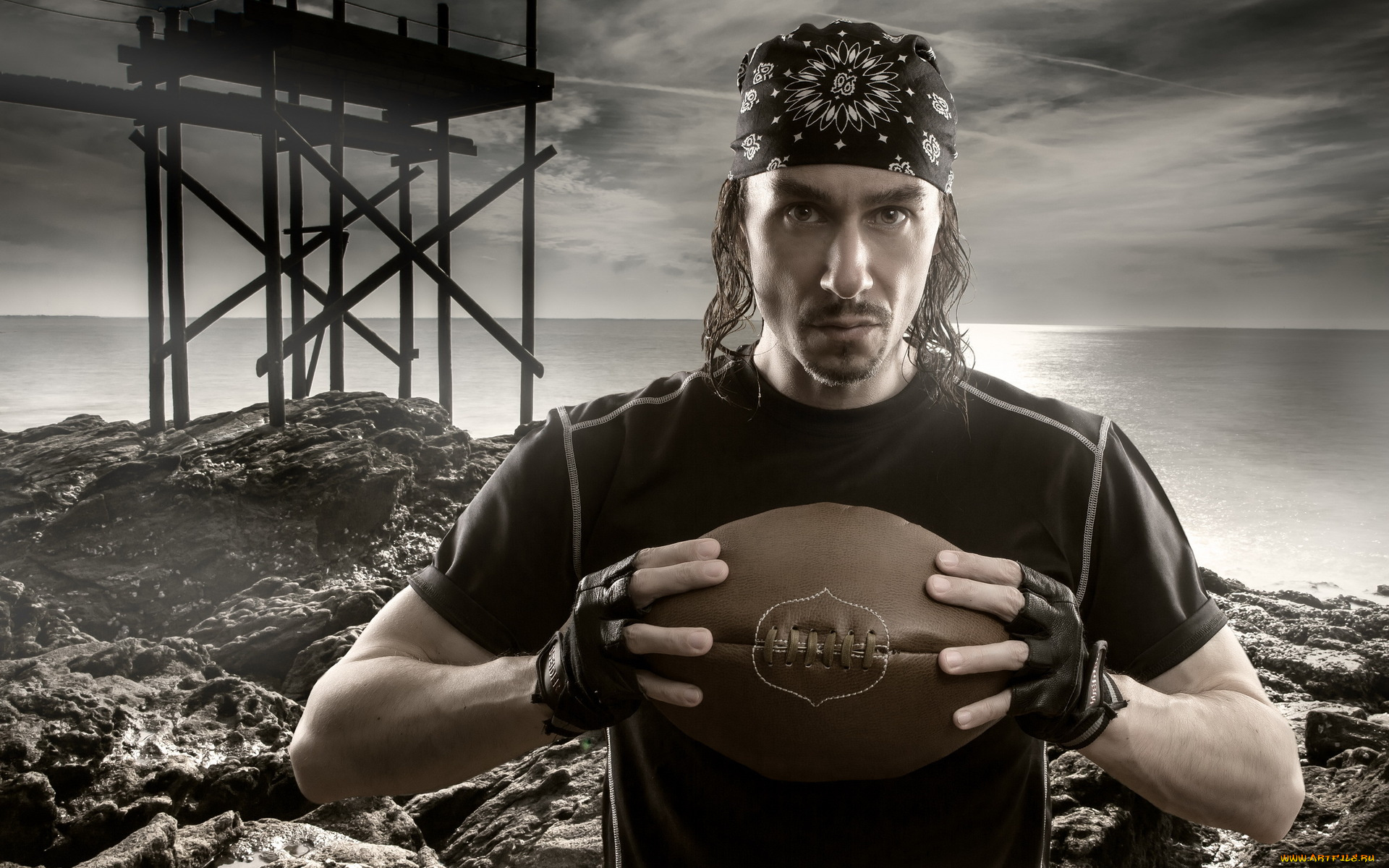 спорт, американский, футбол, футболист, мяч