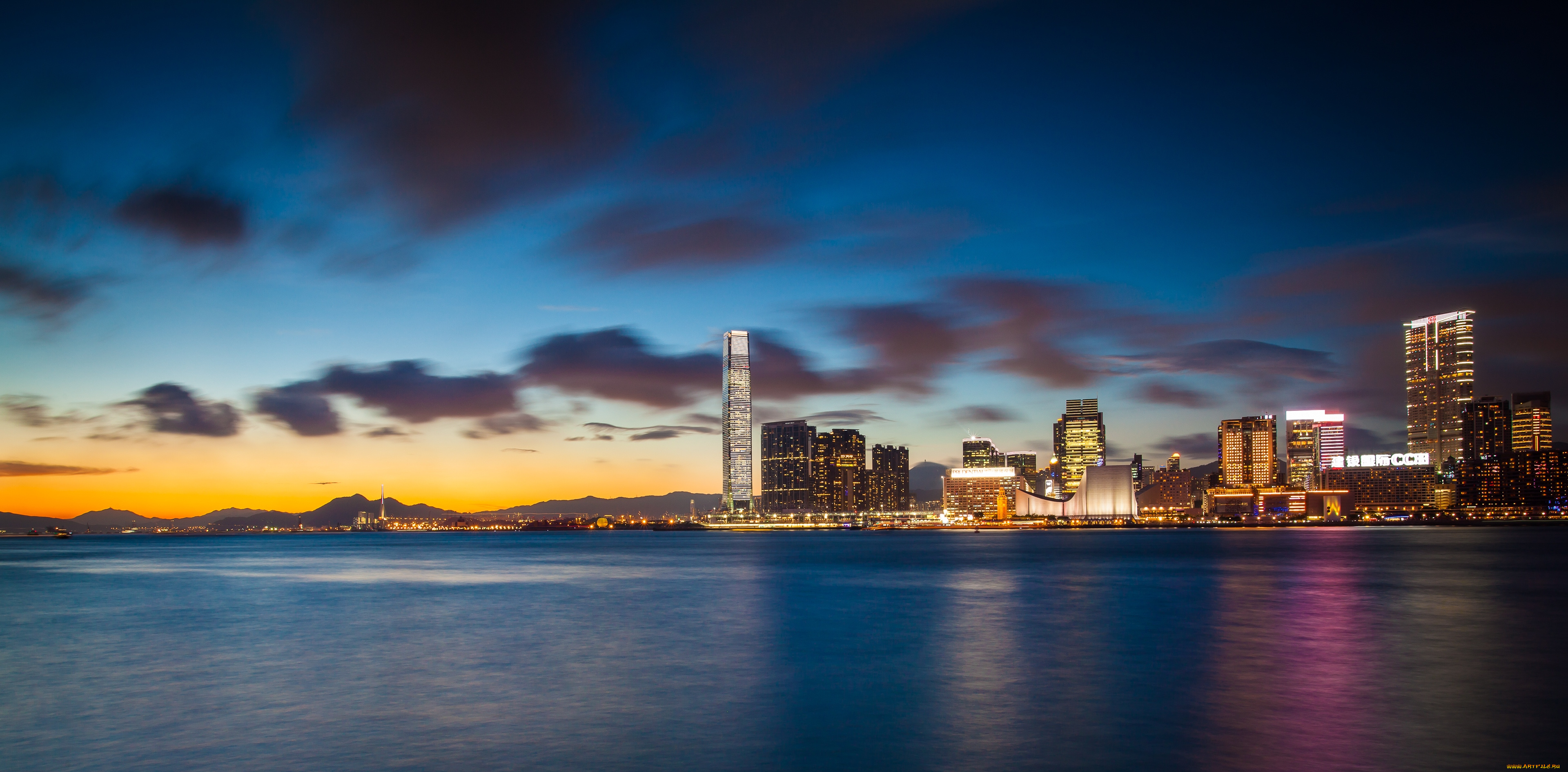 города, гонконг, китай, океан