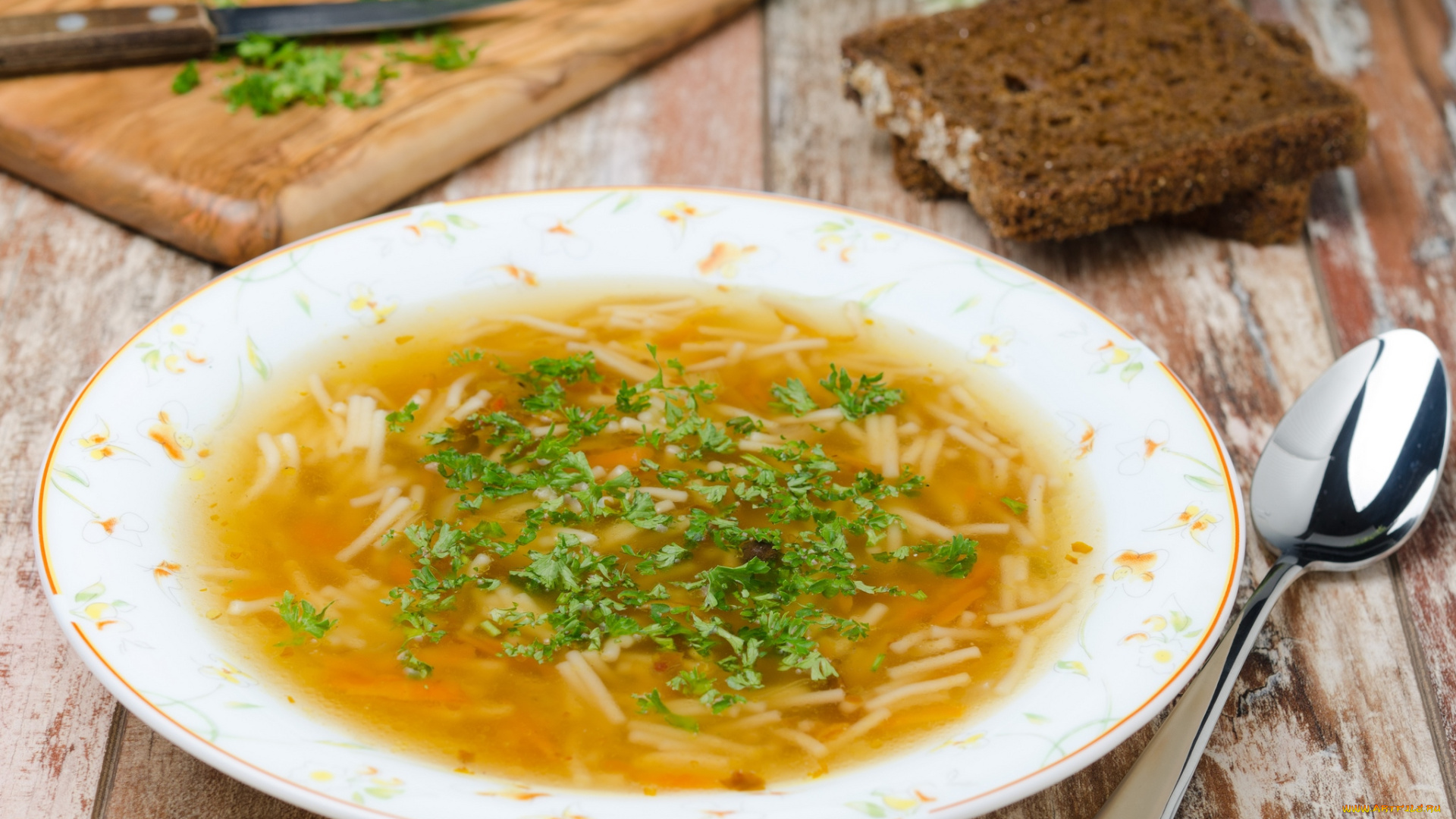 еда, первые, блюда, вермишелевый, суп