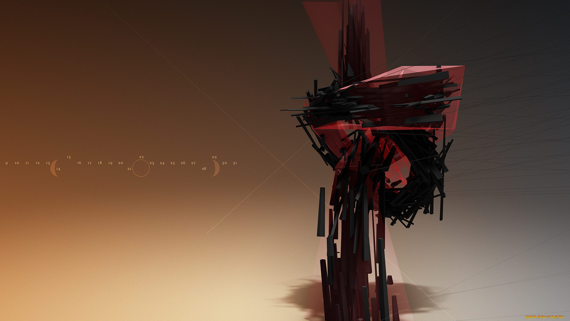 разное, компьютерный, дизайн, числа, диск, полумецяц, абстракция