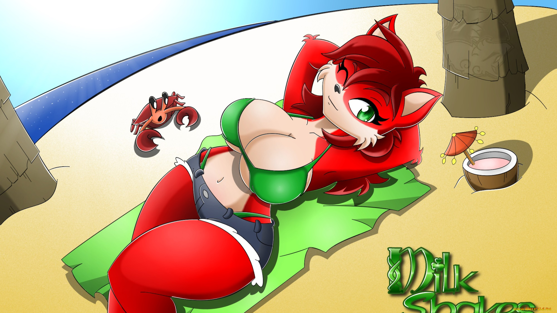 рисованные, животные, сказочные, мифические, коктейль, краь, кошка