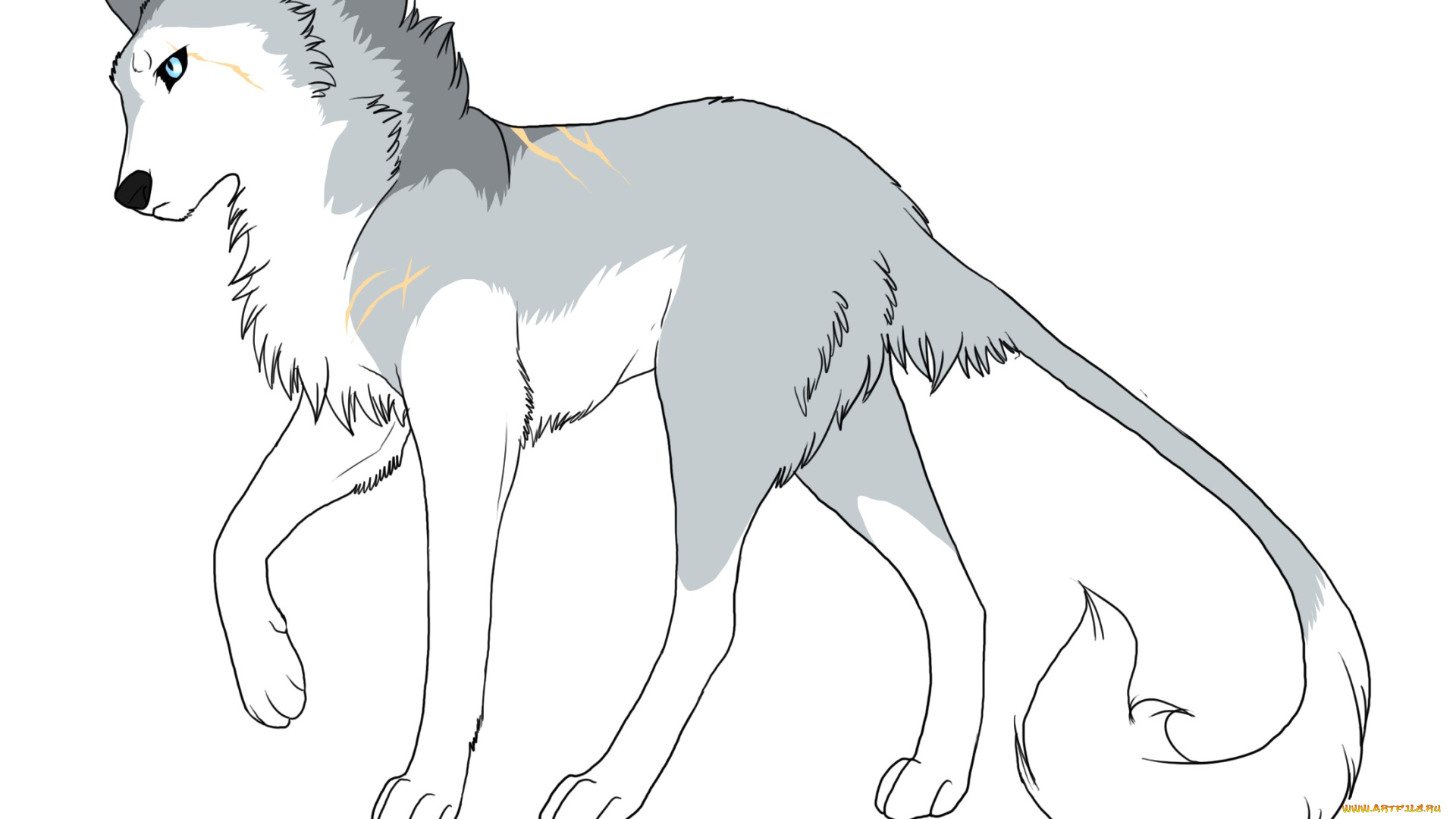 рисованные, животные, сказочные, мифические, собака