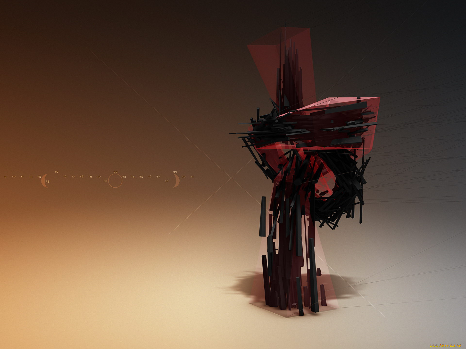 разное, компьютерный, дизайн, числа, диск, полумецяц, абстракция