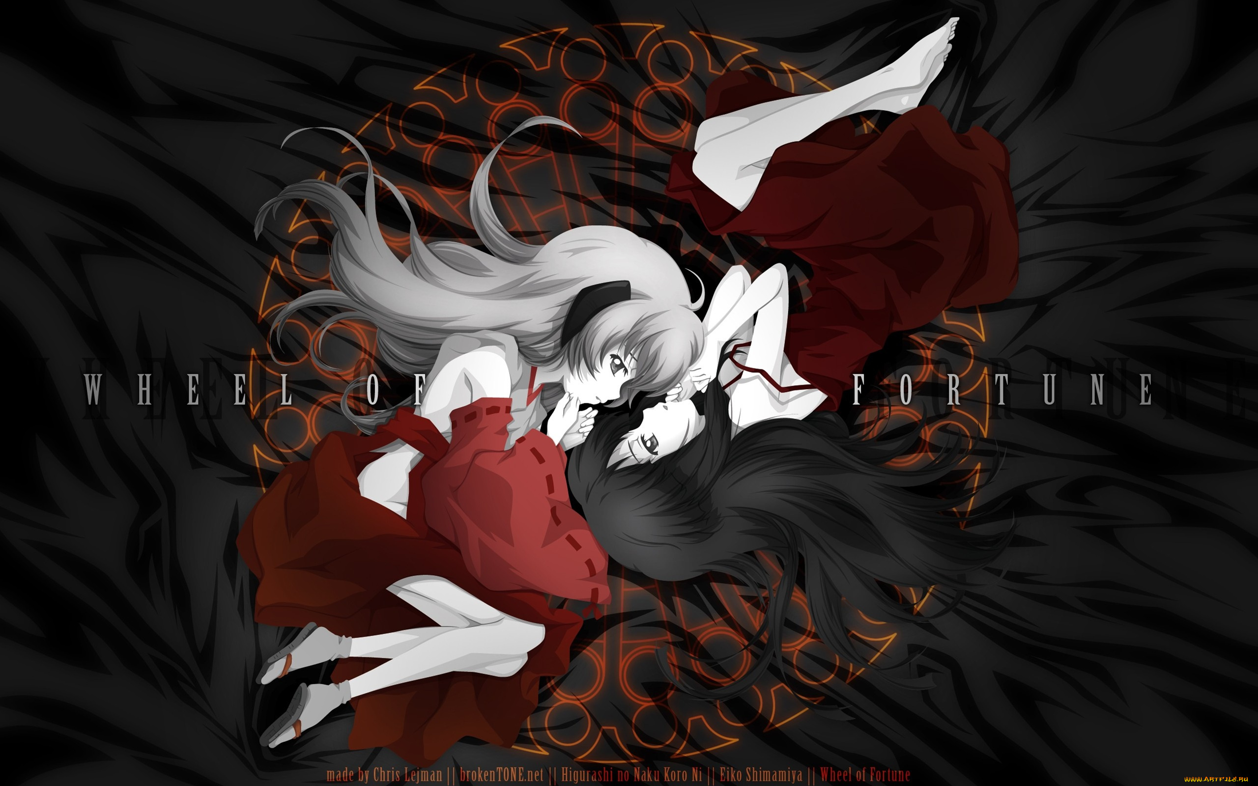 аниме, higurashi, no, naku, koro, ni, волосы, девушки, furude, rika, hanyuu