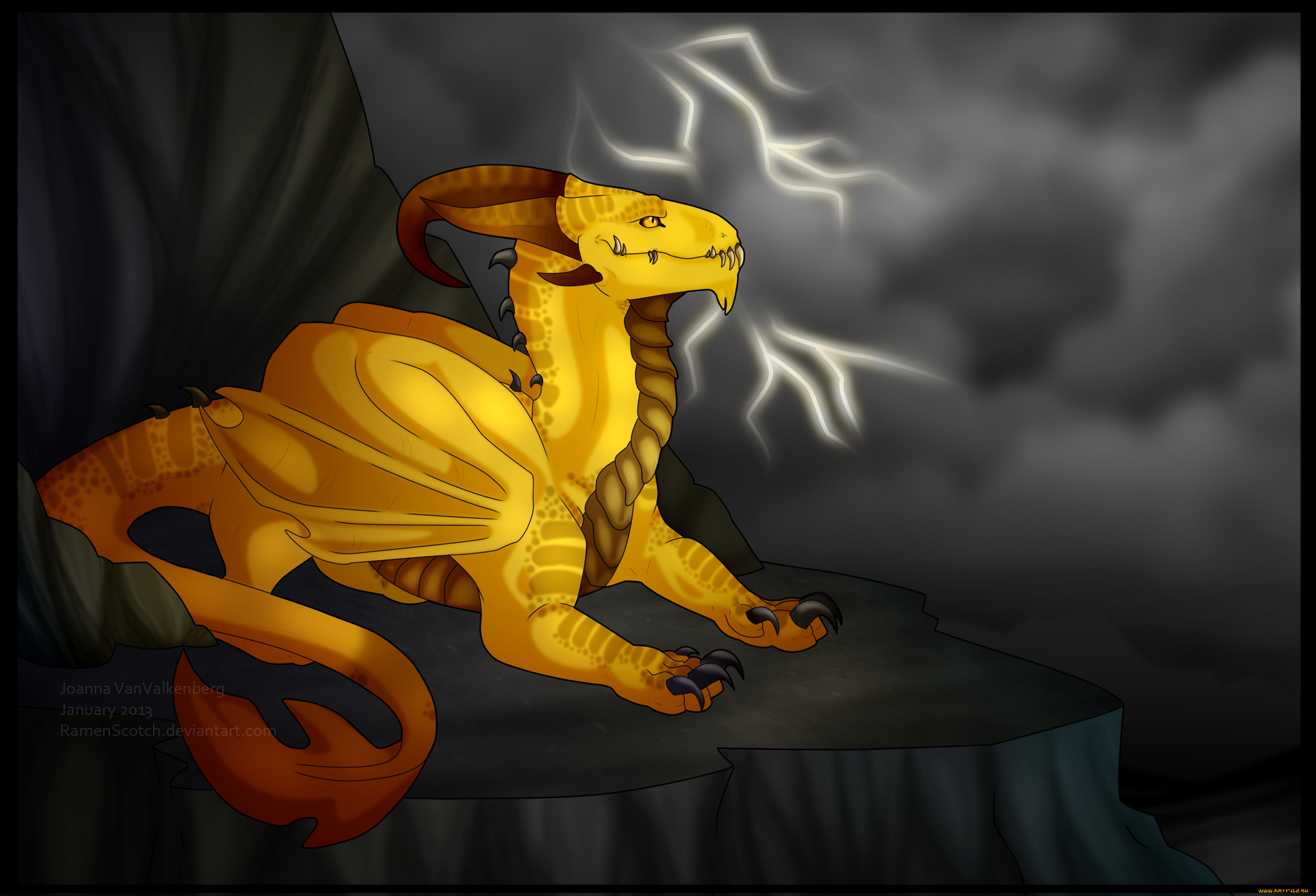 рисованные, животные, сказочные, мифические, дракон