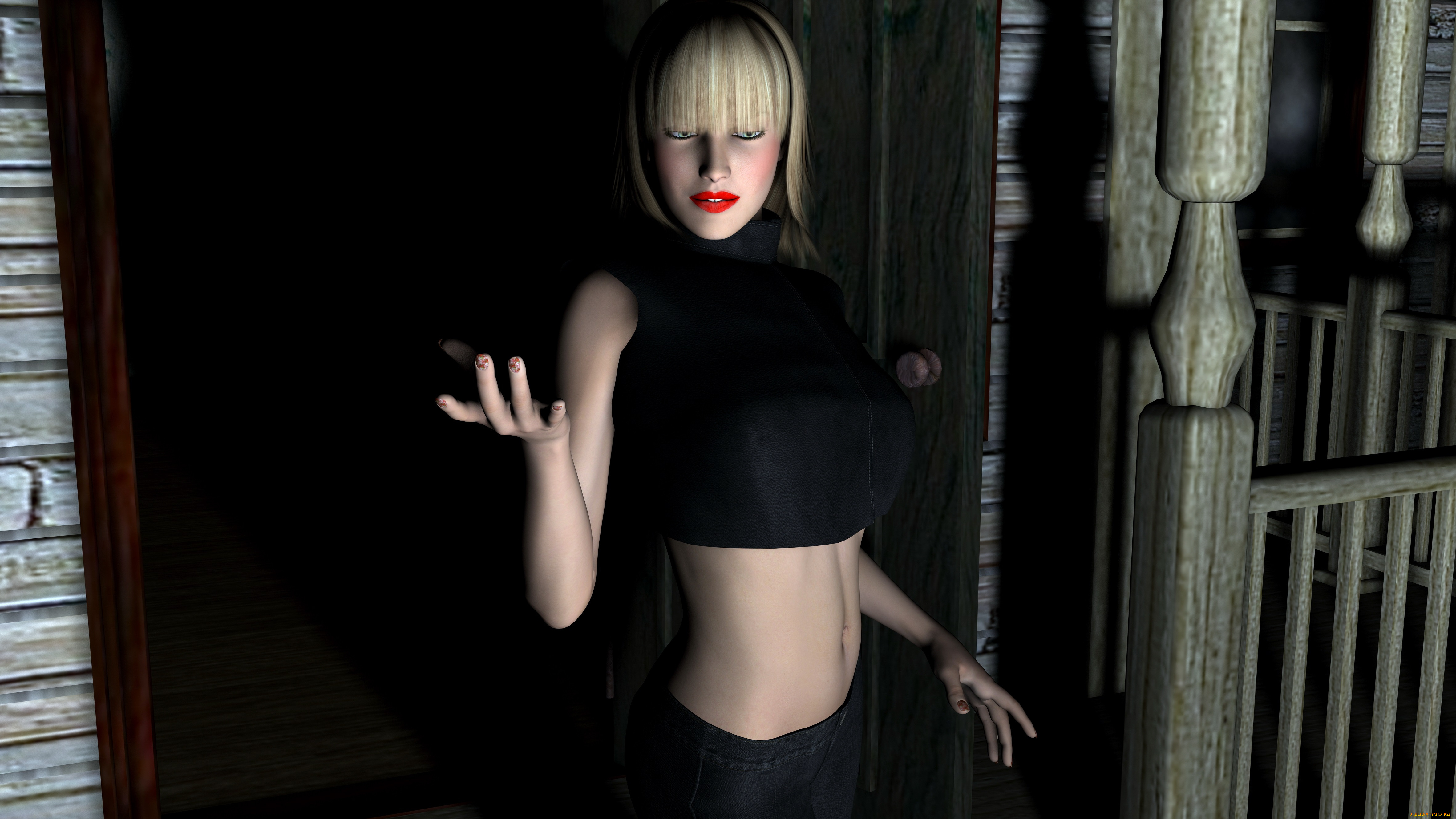 3д, графика, people, люди, блондинка, фон, взгляд