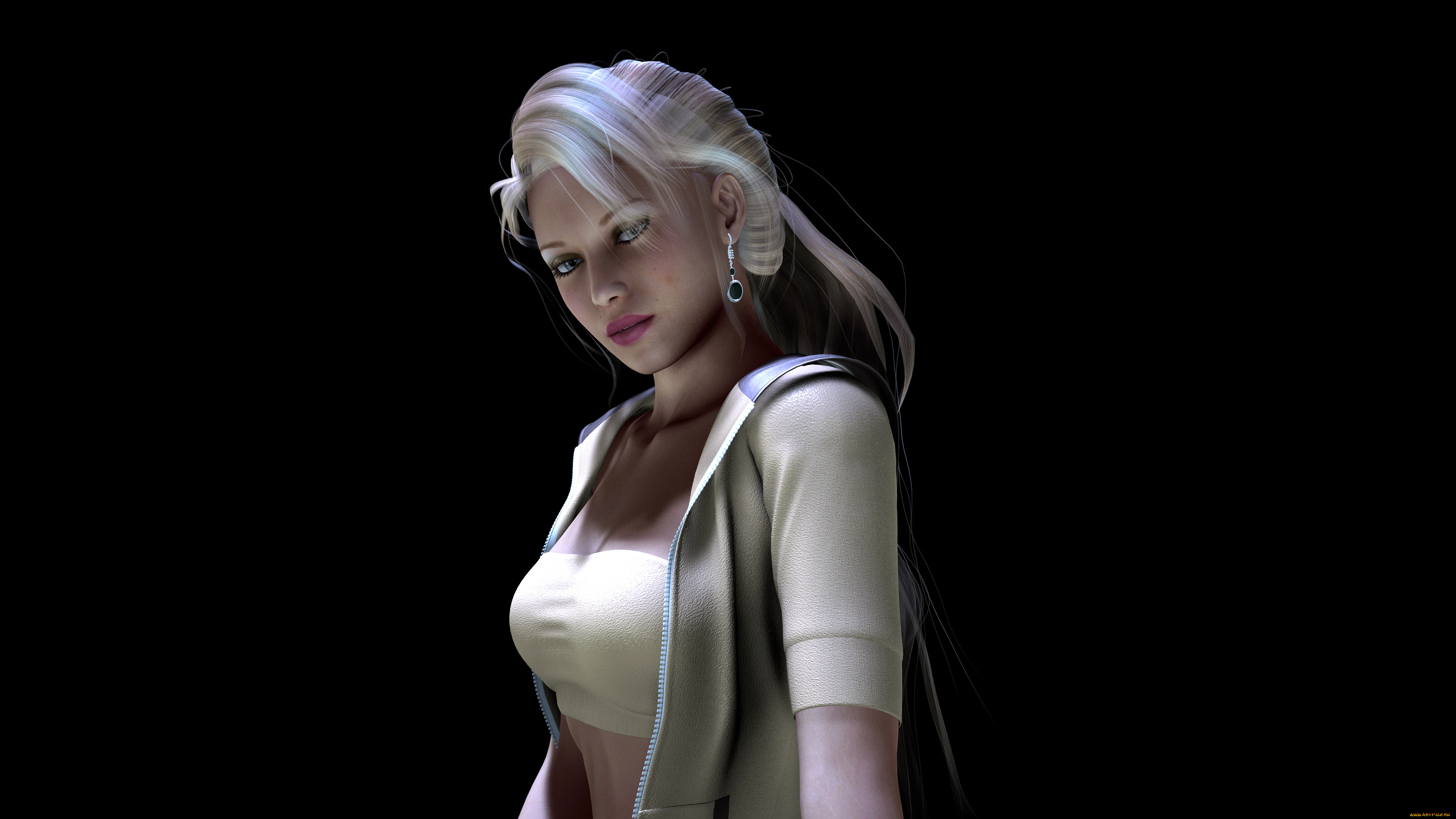 3д, графика, people, люди, блондинка, взгляд