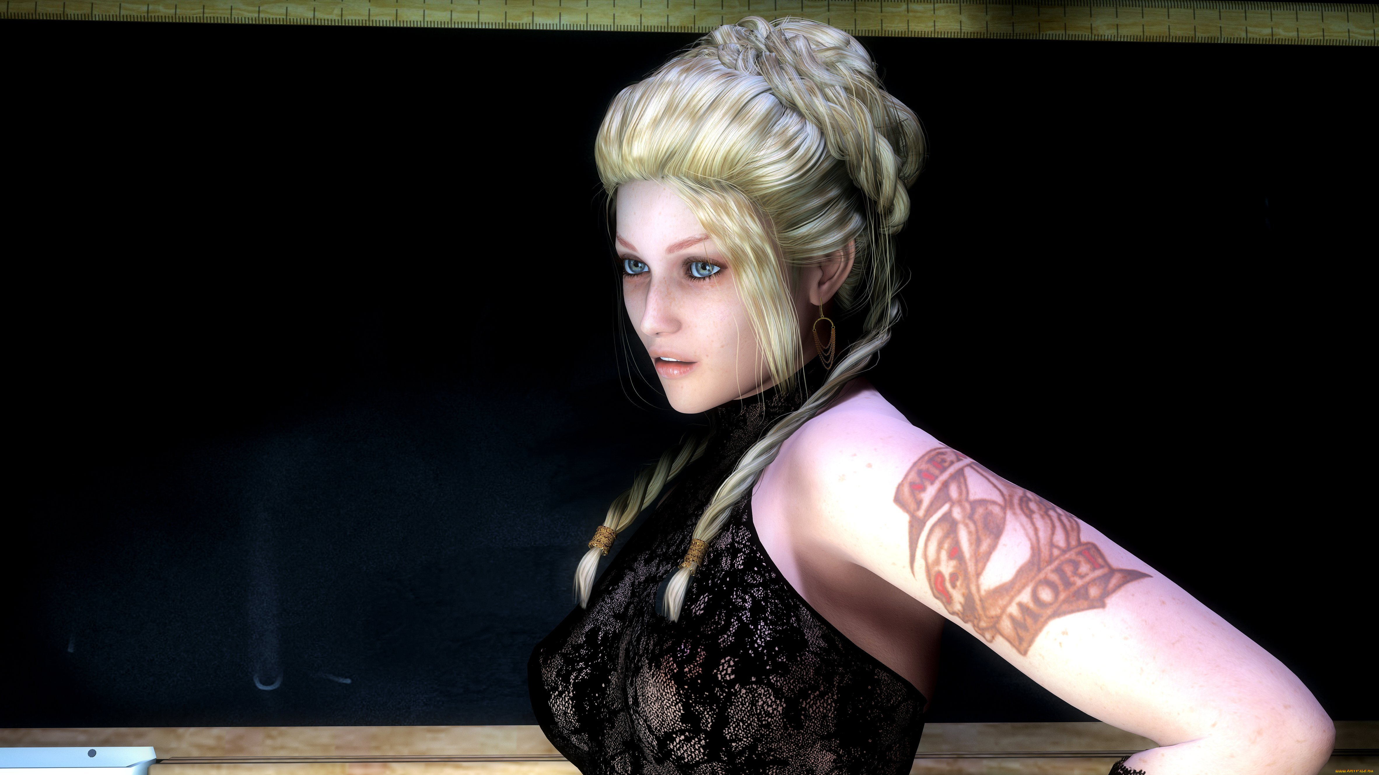 3д, графика, people, люди, взгляд, платье, девушка