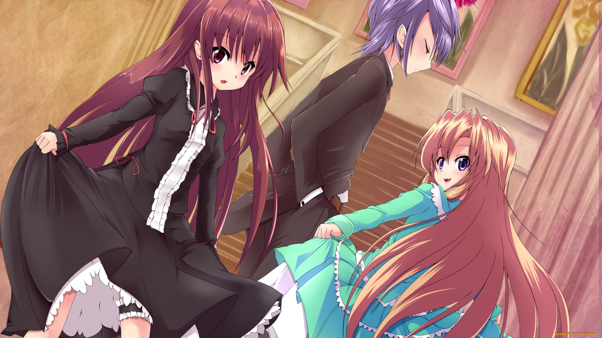 аниме, ib, комната, мужчина, девушки, mary, лестница, картины, garry, eve