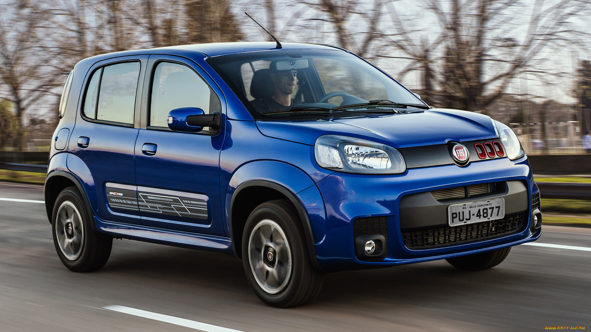 автомобили, fiat, 2014г, sporting, синий, uno