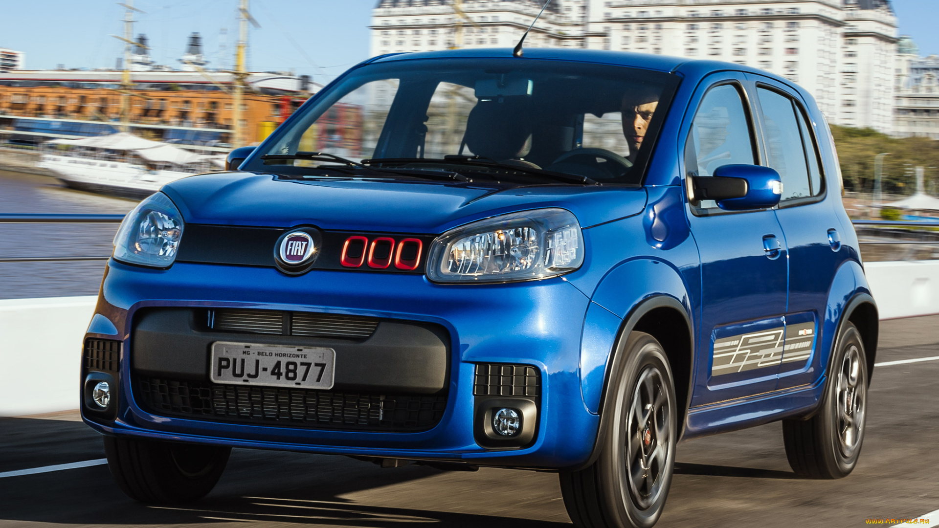 автомобили, fiat, синий, 2014г, sporting, uno