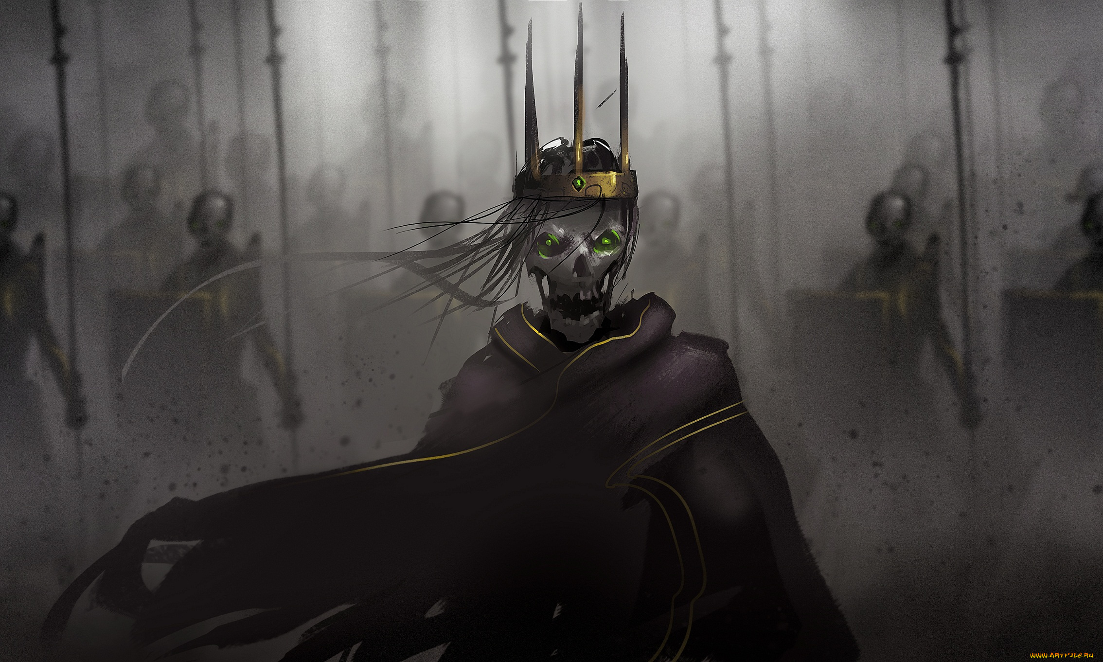 фэнтези, нежить, смерть, лорд, скелет, мертвецы, армия, тьма, ветер