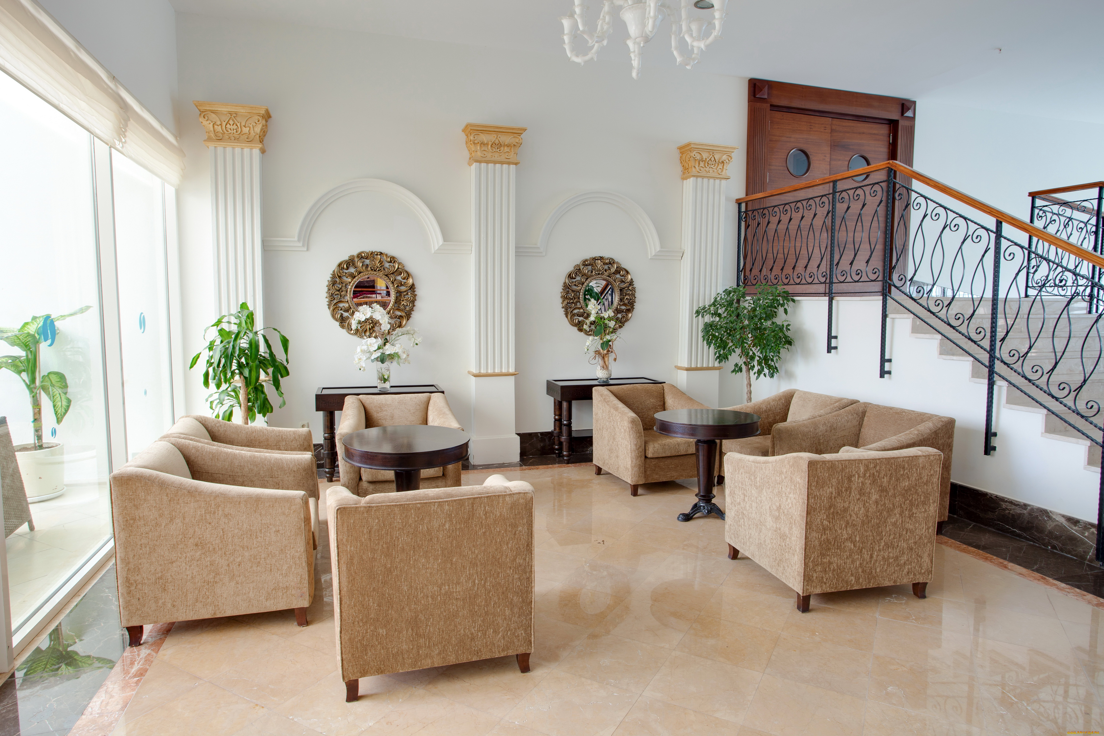 интерьер, гостиная, кресло, дизайн, лестница