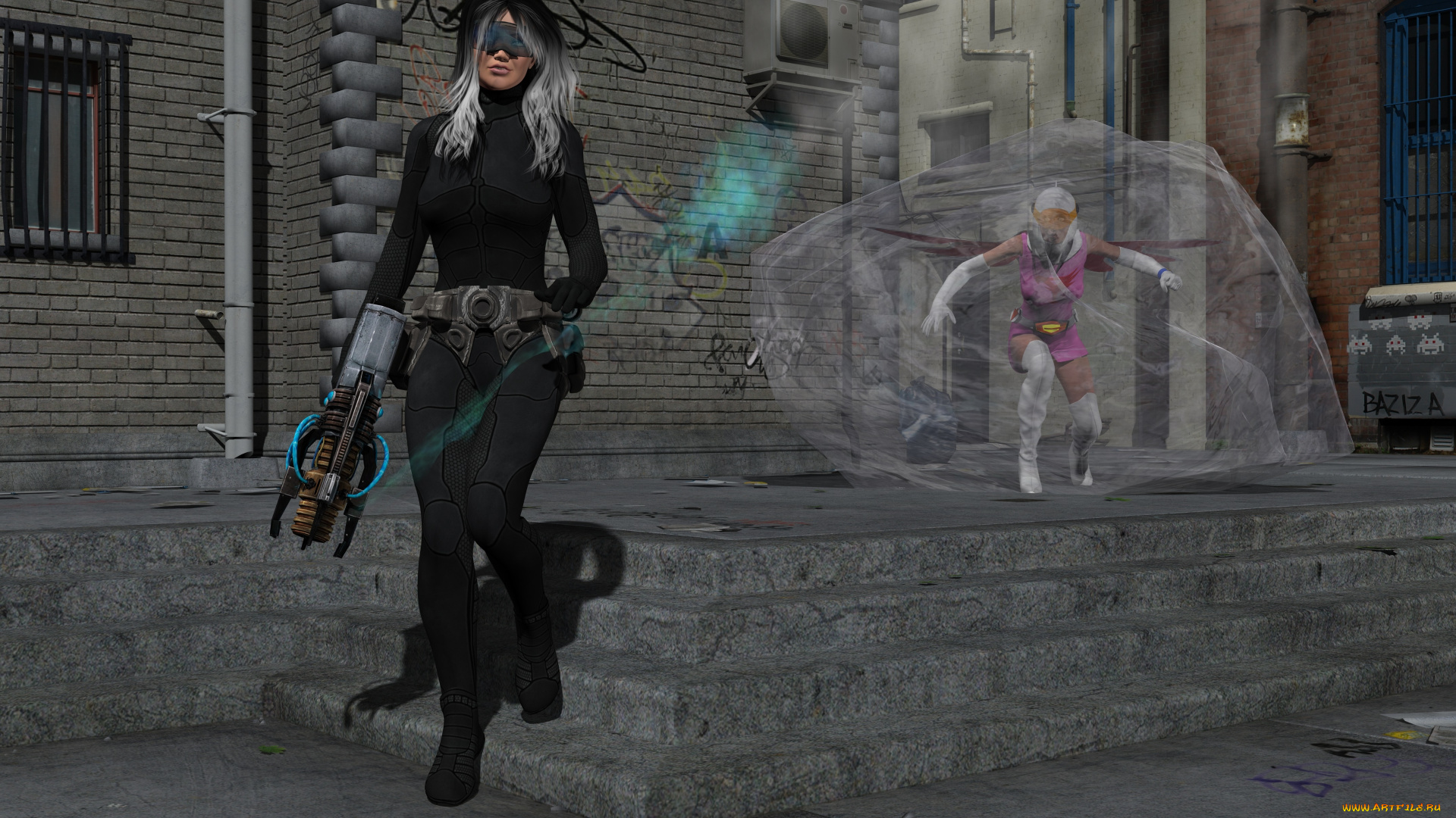 3д, графика, фантазия, , fantasy, фон, взгляд, девушка