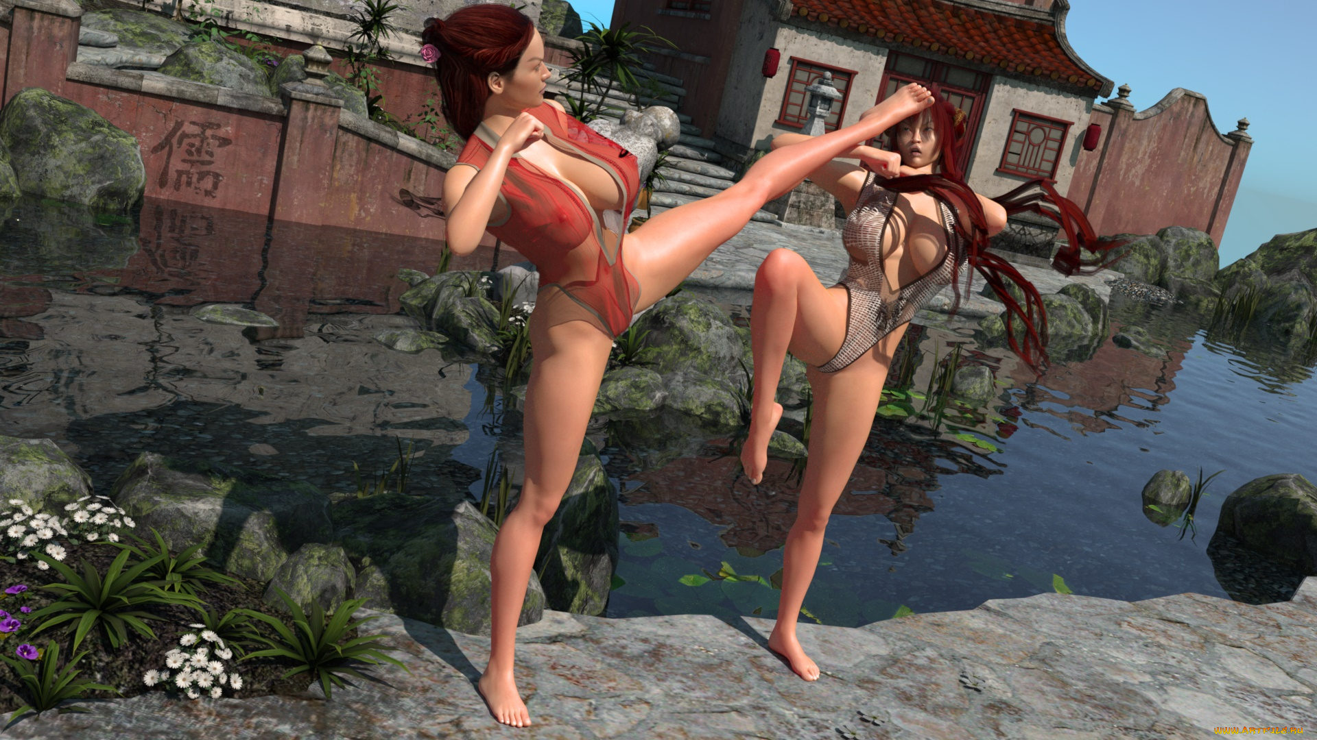 3д, графика, фантазия, , fantasy, поза, фон, взгляд, девушки