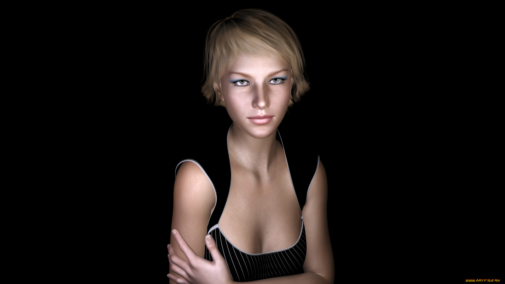 3д, графика, люди, , people, девушка, взгляд, фон