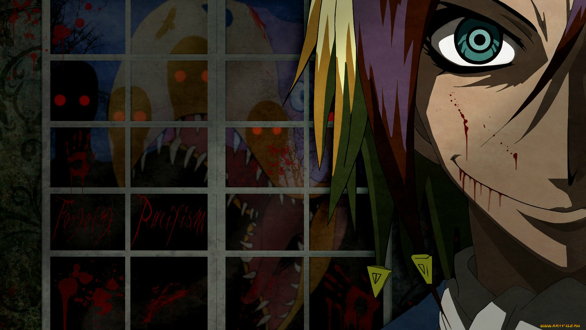 аниме, majin, tantei, nogami, neuro, neuro, nougami, ухмылка