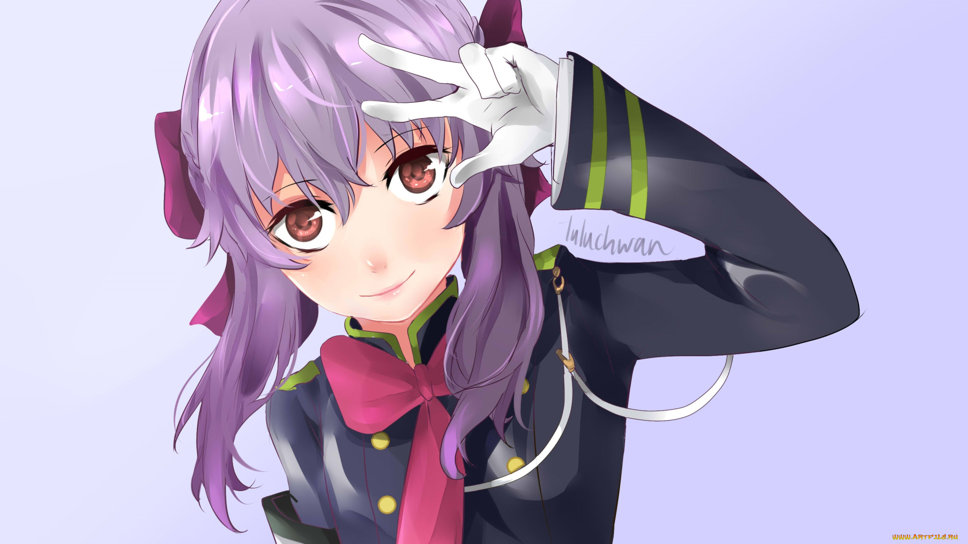 аниме, owari, no, seraph, последний, серафим, девушка, фон, арт