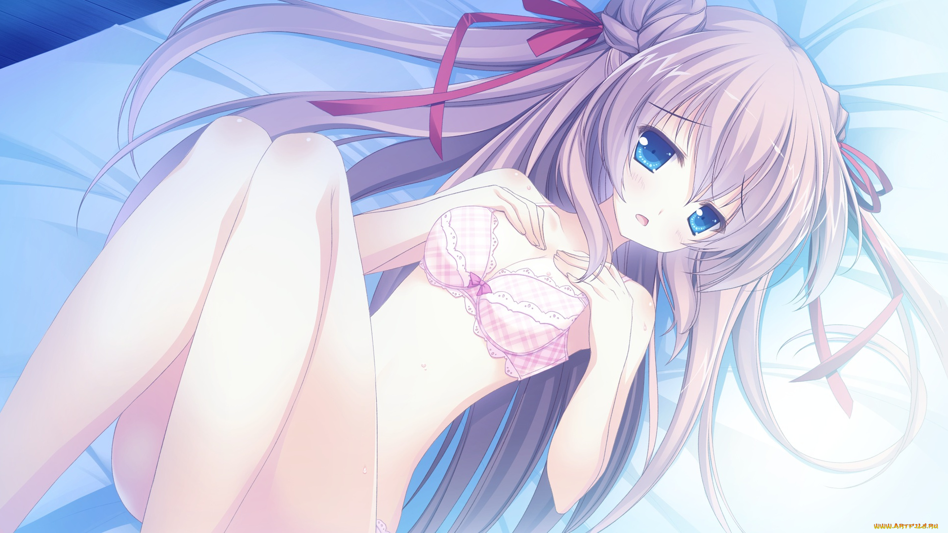 аниме, unknown, , другое, фон, взгляд, девушка, нижнее, белье, ленты