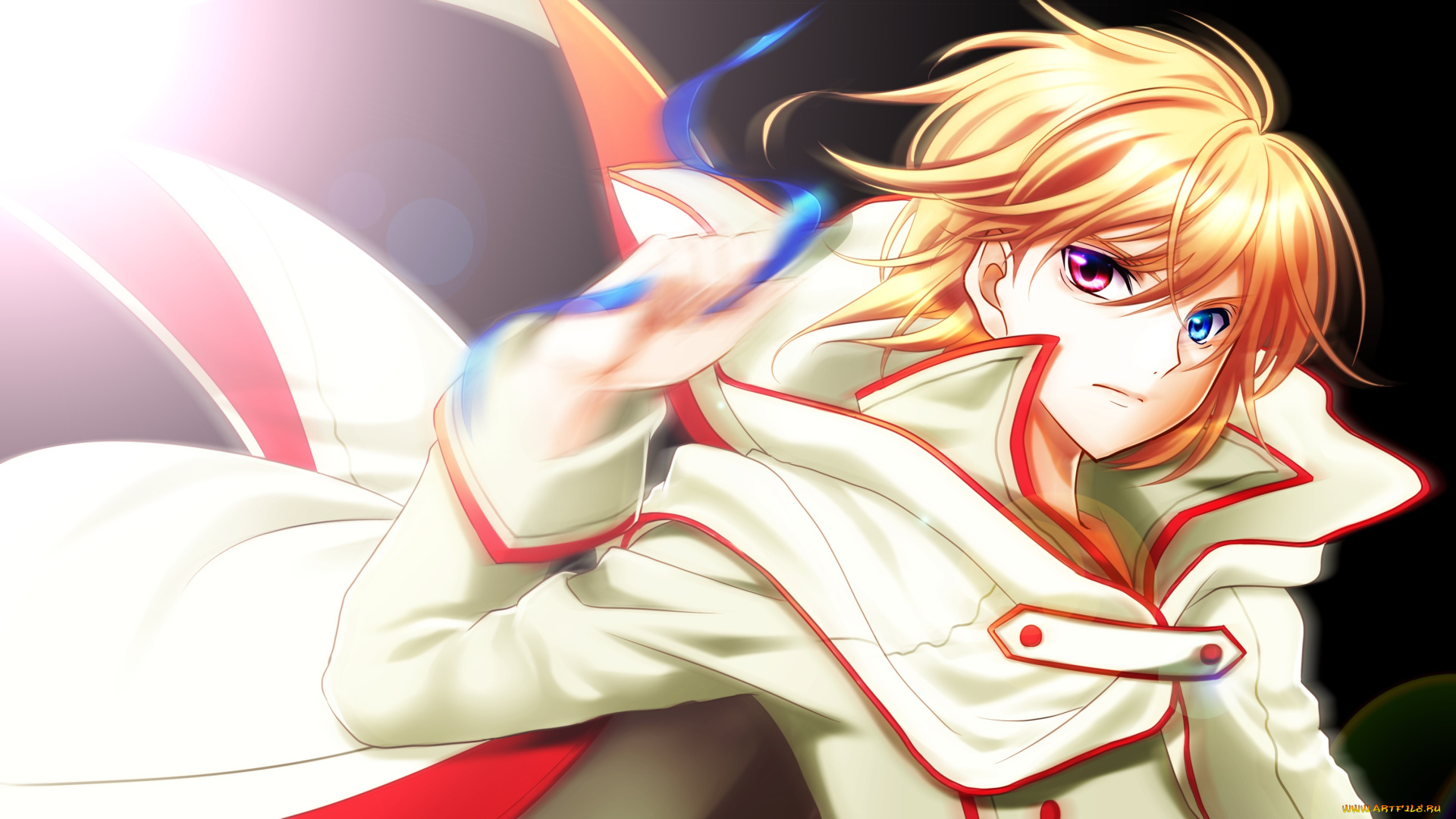 аниме, vocaloid, kagamine, len, shinwa, арт, движение, рука, парень