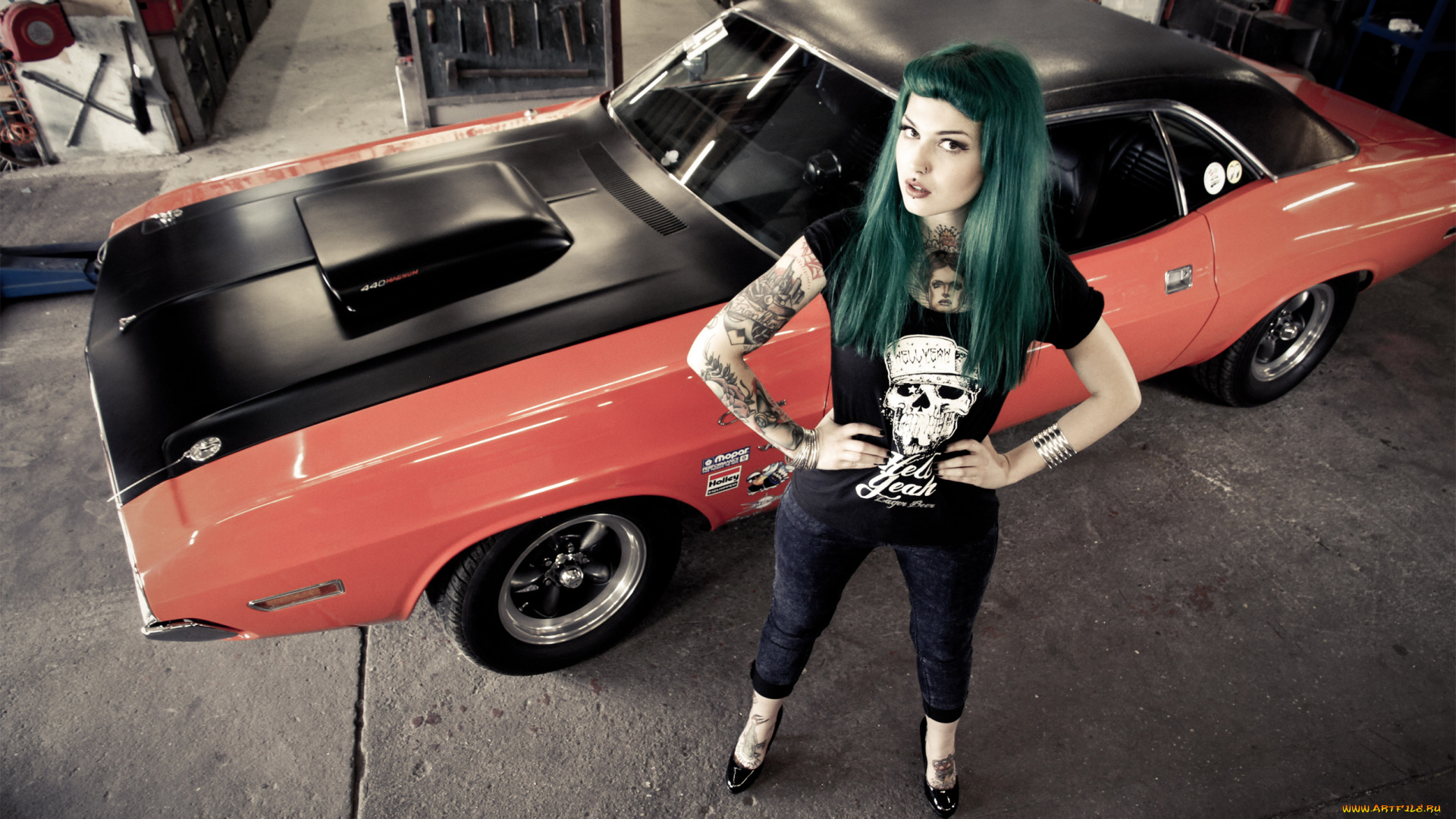 автомобили, -авто, с, девушками, challenger