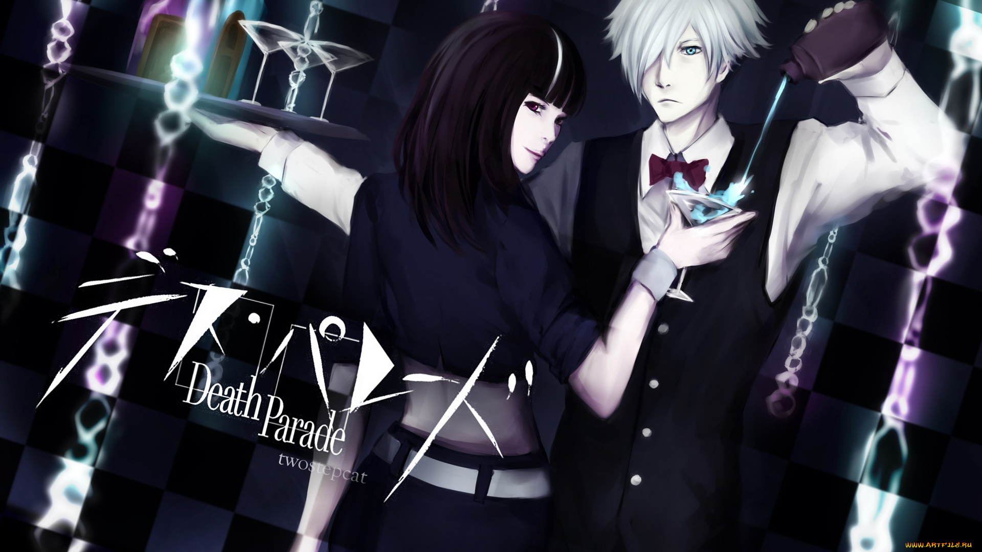 death, parade, аниме, девушка, бар, деким, смерти, судья, бармен, парад, death, parade