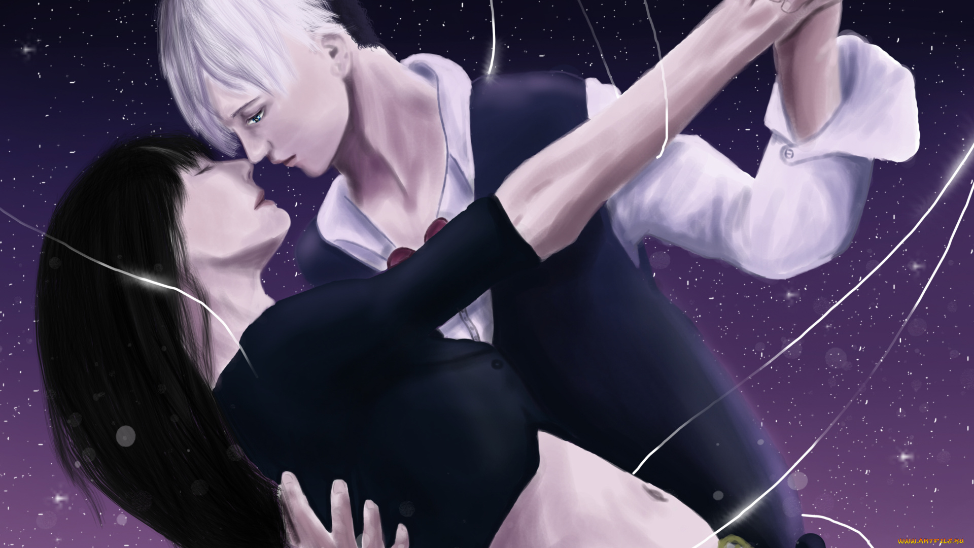 death, parade, разное, арты, пара, death, parade, судья, ночь, деким, танец, романтика