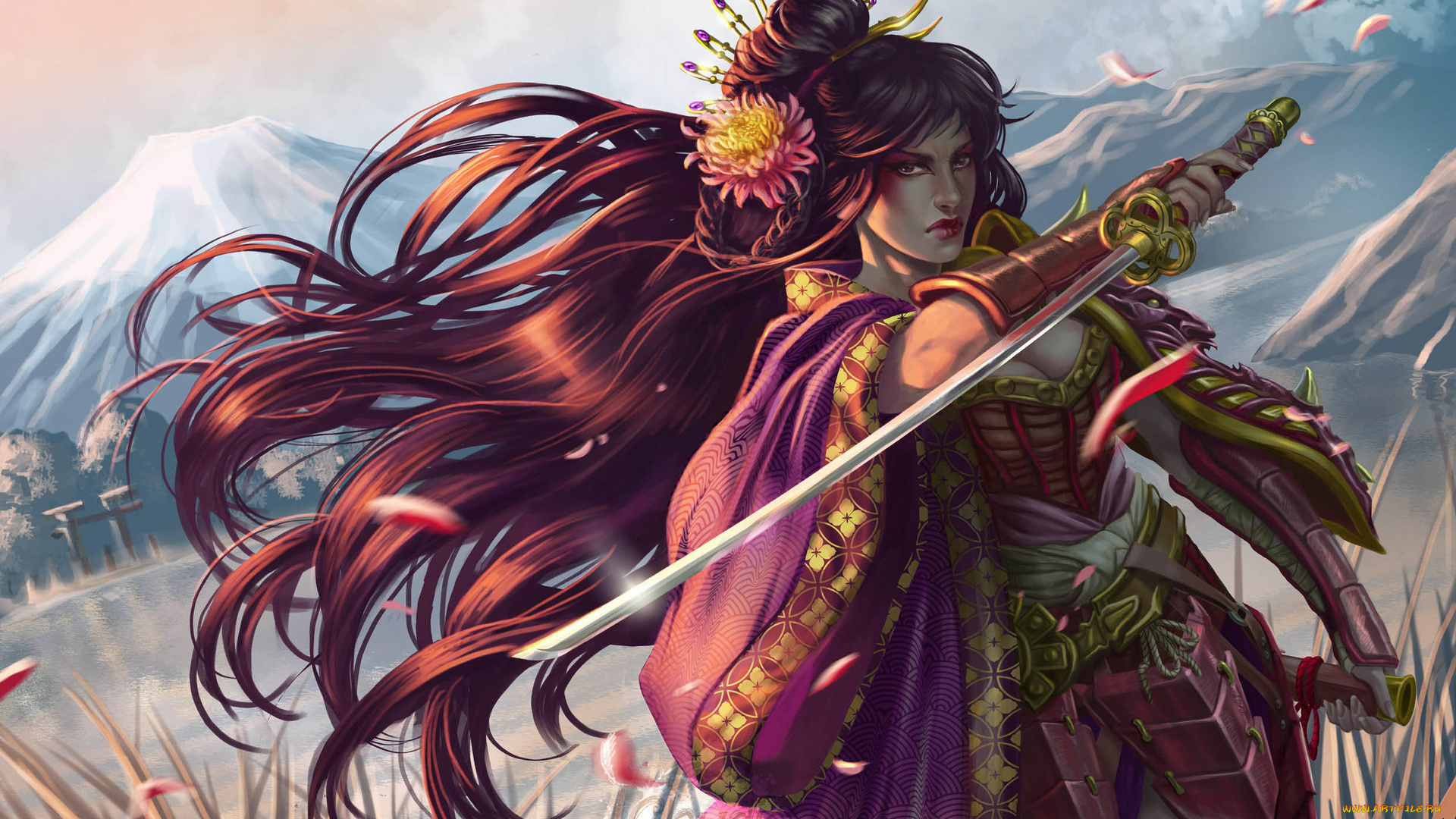 фэнтези, девушки, оружие, взгляд, девушка, арт, фантастика