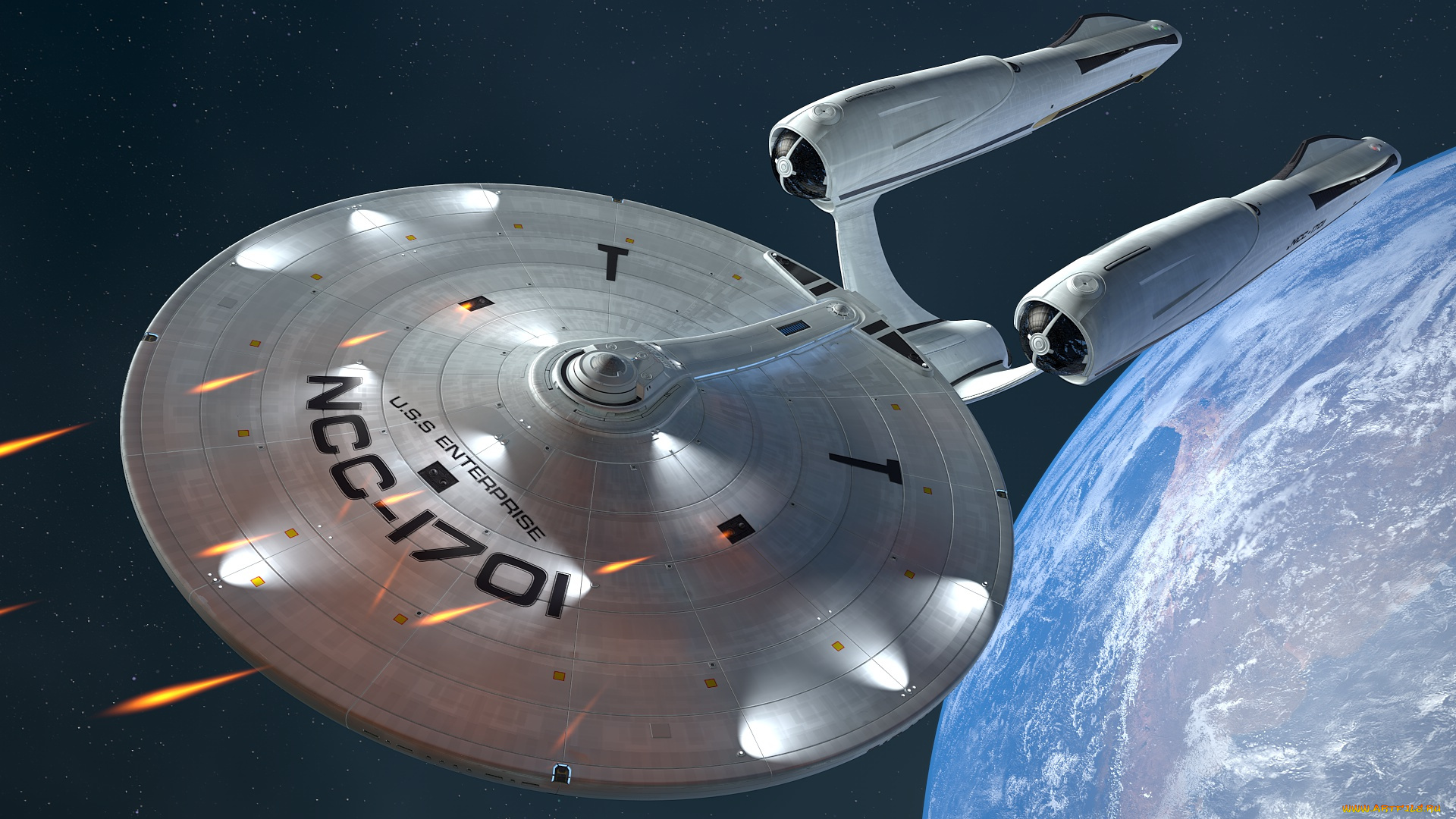 космос, арт, вселенная, полет, космический, корабль, планета