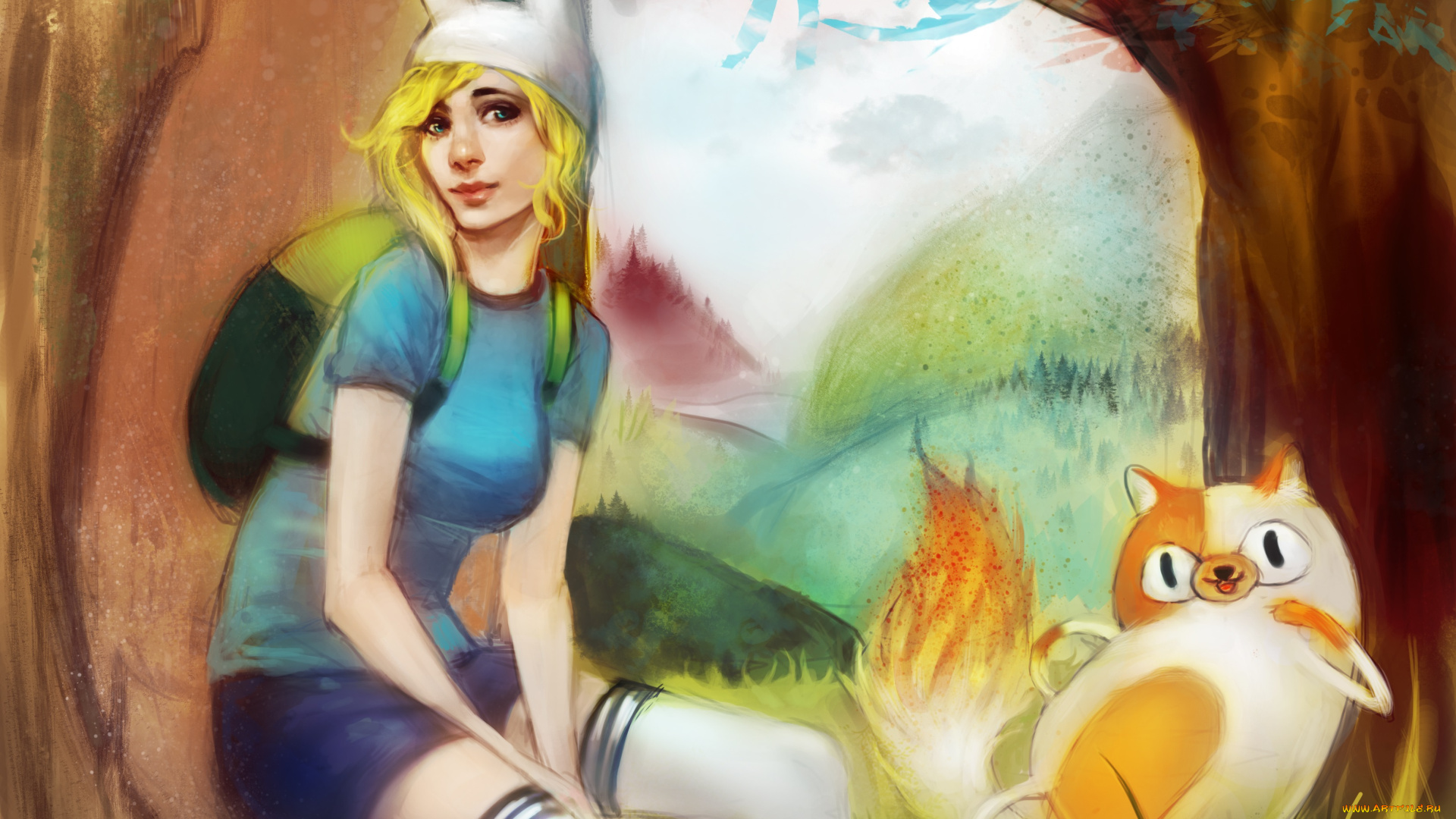 разное, арты, арт, девушка, животное
