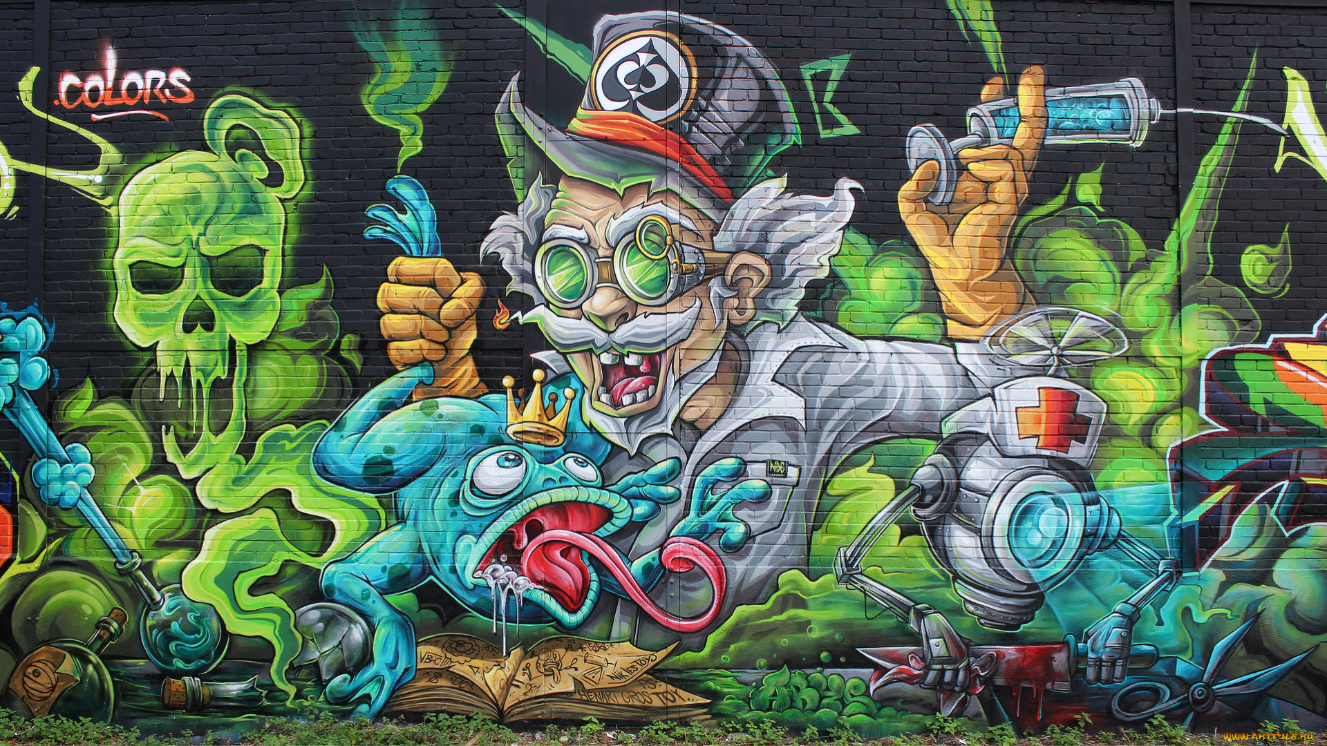 разное, граффити, стена, рисунок