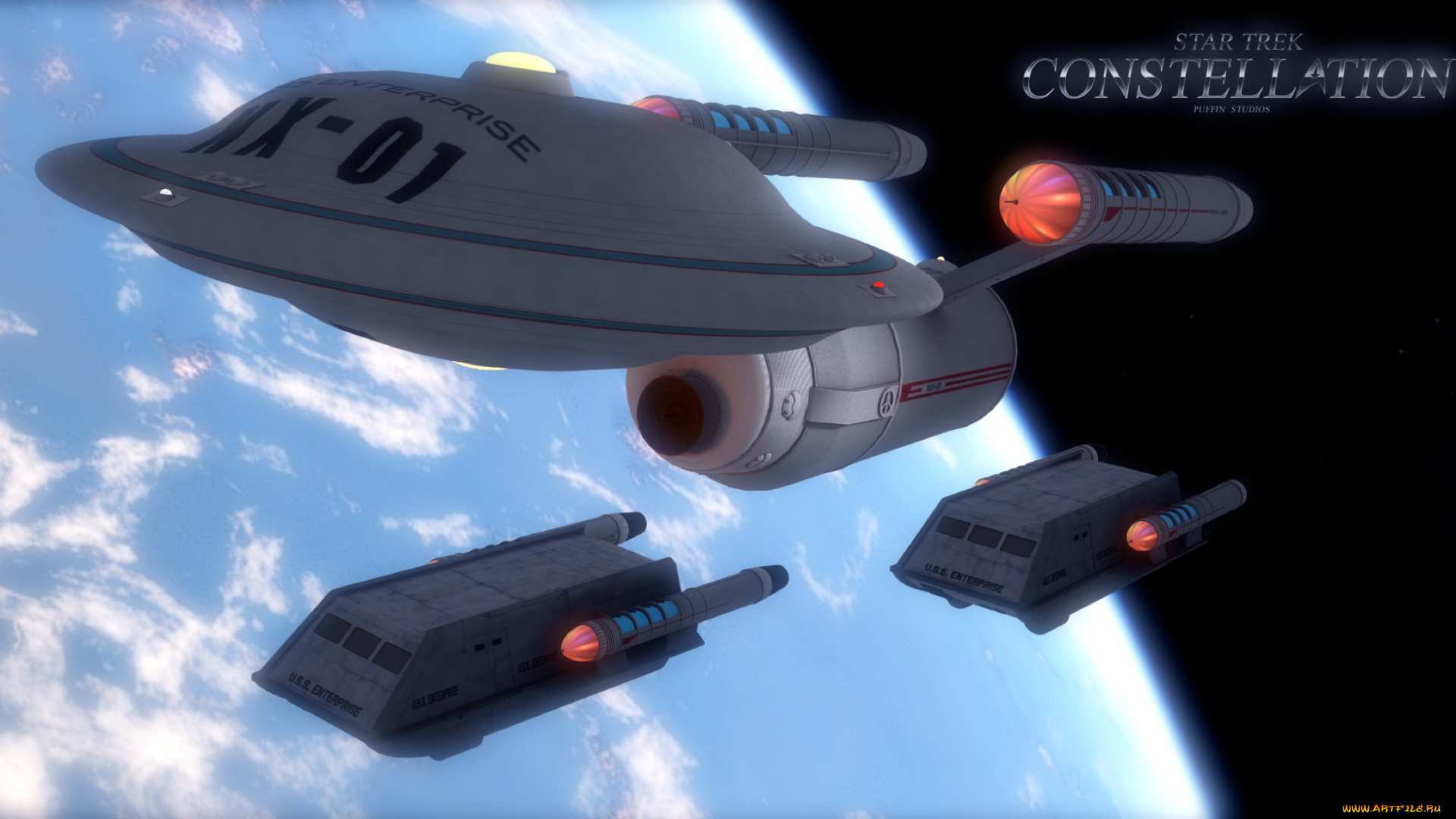 видео, игры, star, trek, constellation, космический, корабль, полет, вселенная, планета