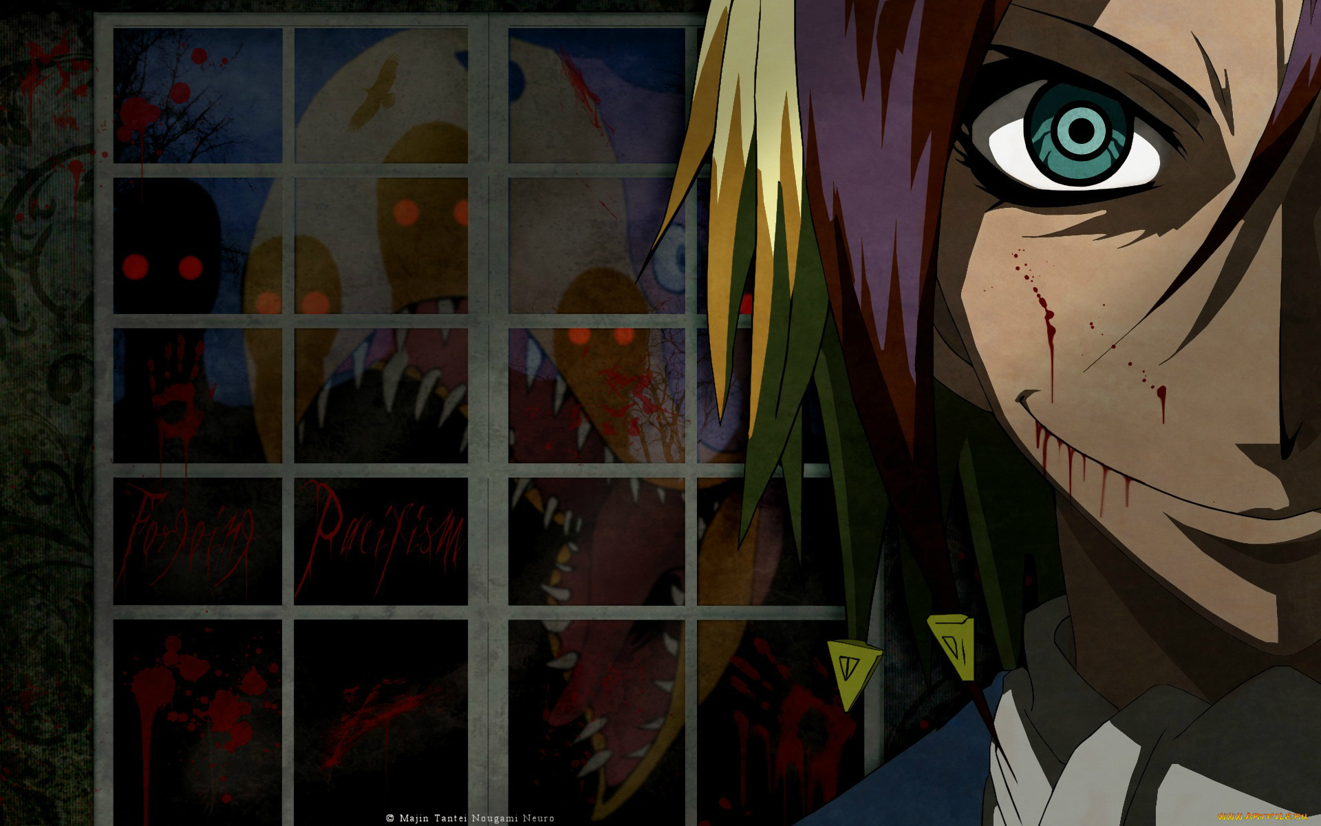 аниме, majin, tantei, nogami, neuro, neuro, nougami, ухмылка