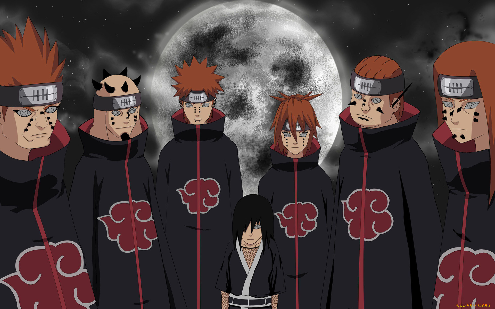 аниме, naruto, луна, персонажи