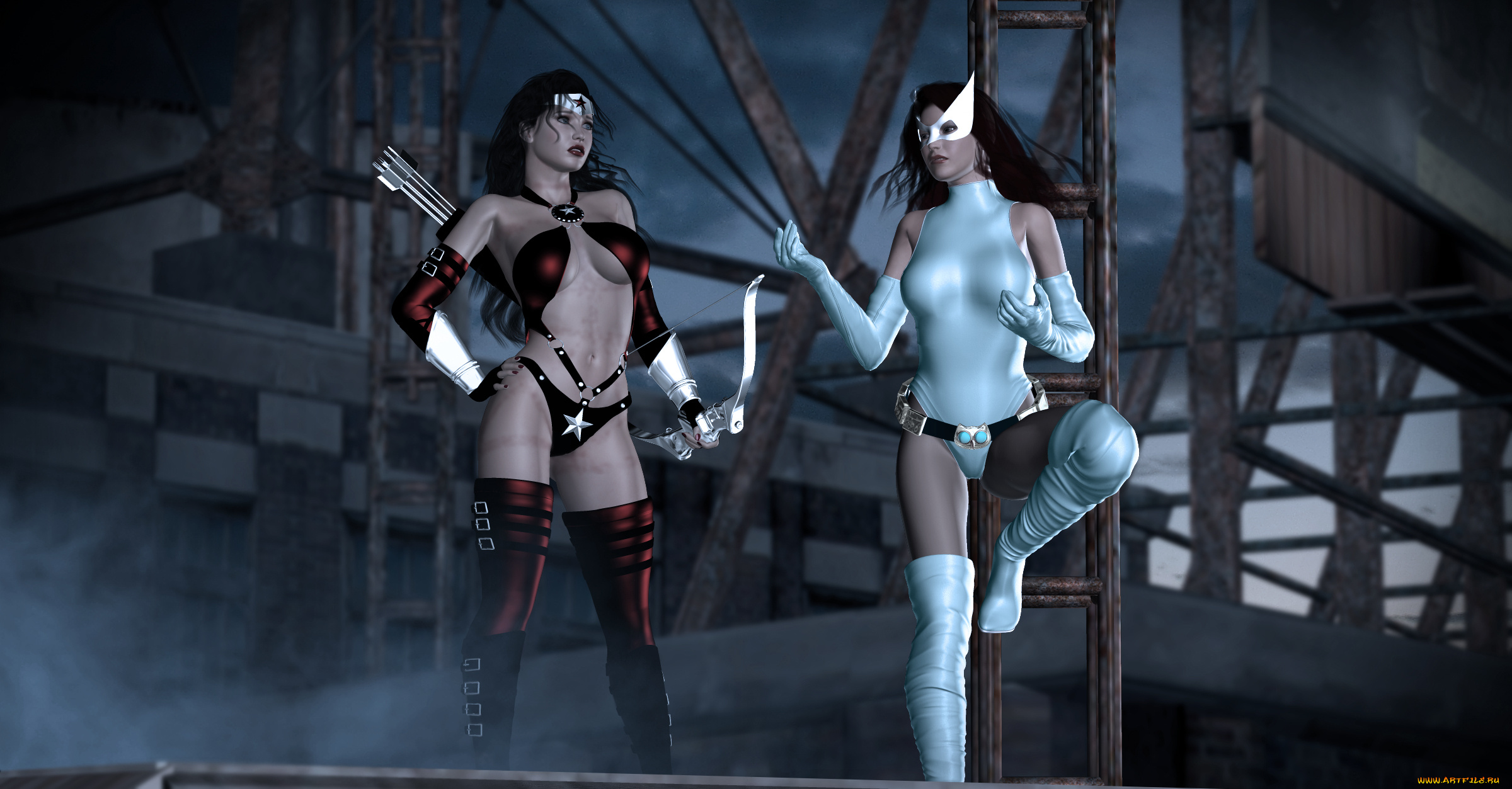 3д, графика, амазонки, , amazon, фон, взгляд, девушки, оружие