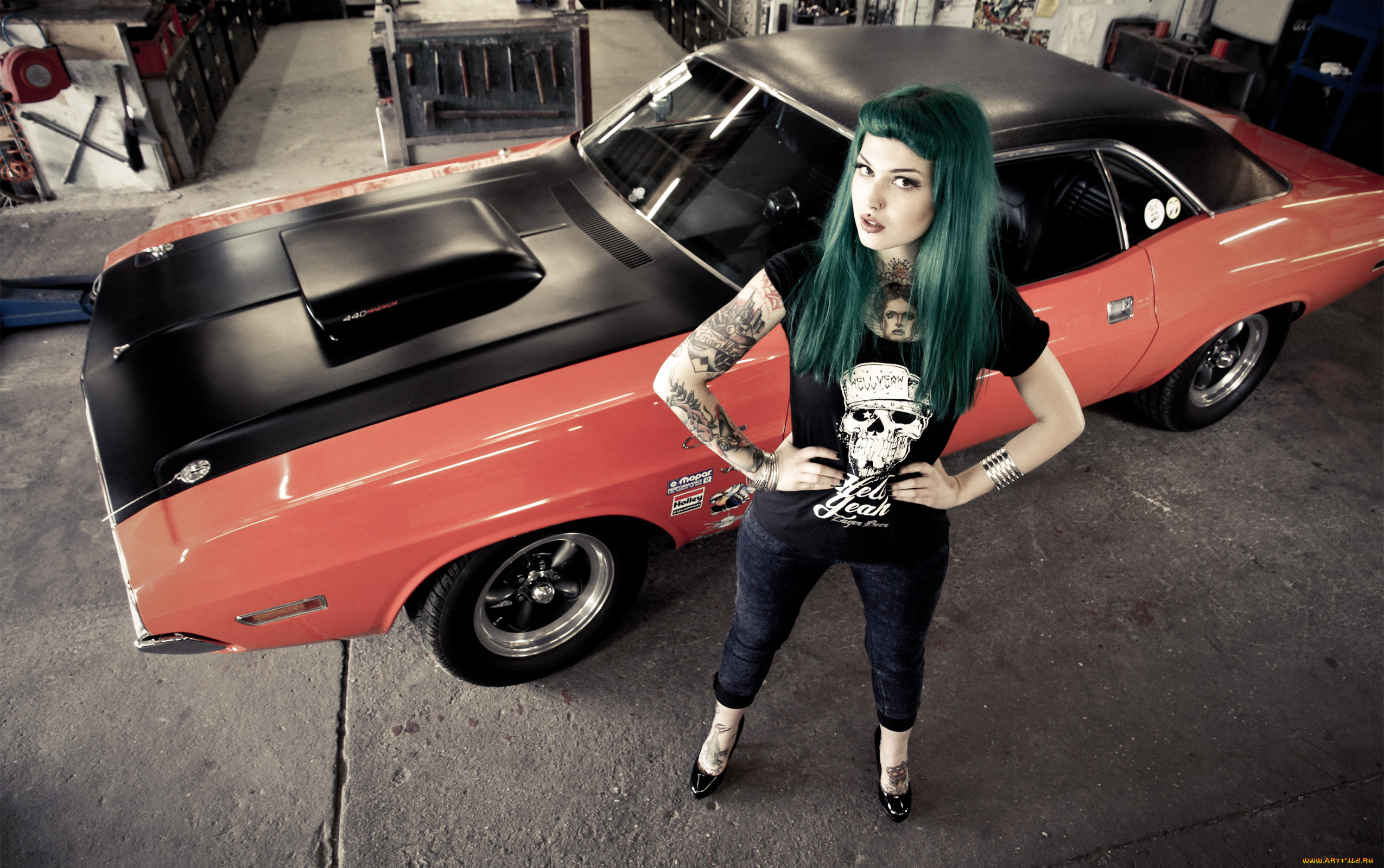 автомобили, -авто, с, девушками, challenger