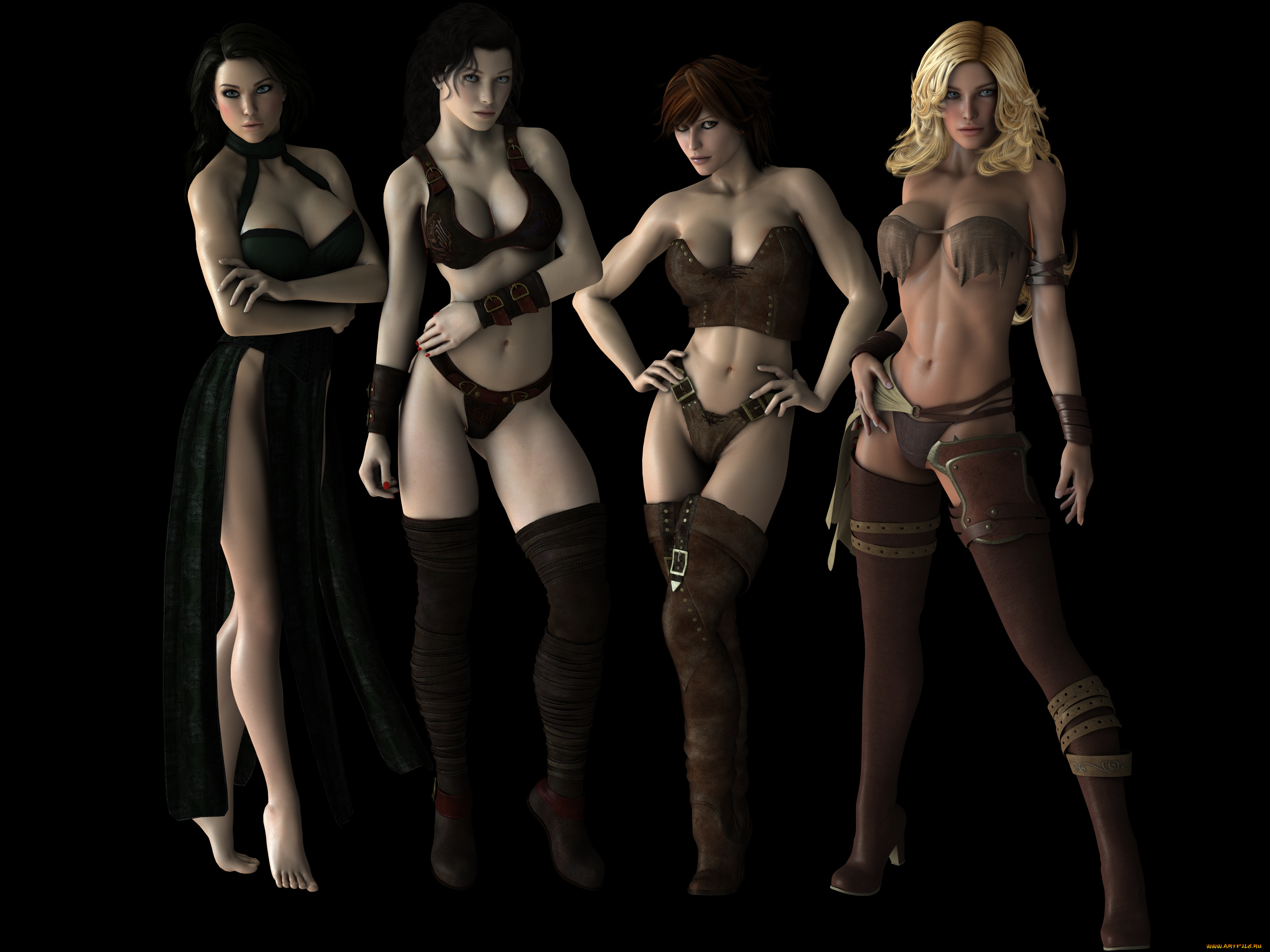 3д, графика, люди, , people, фон, взгляд, девушки