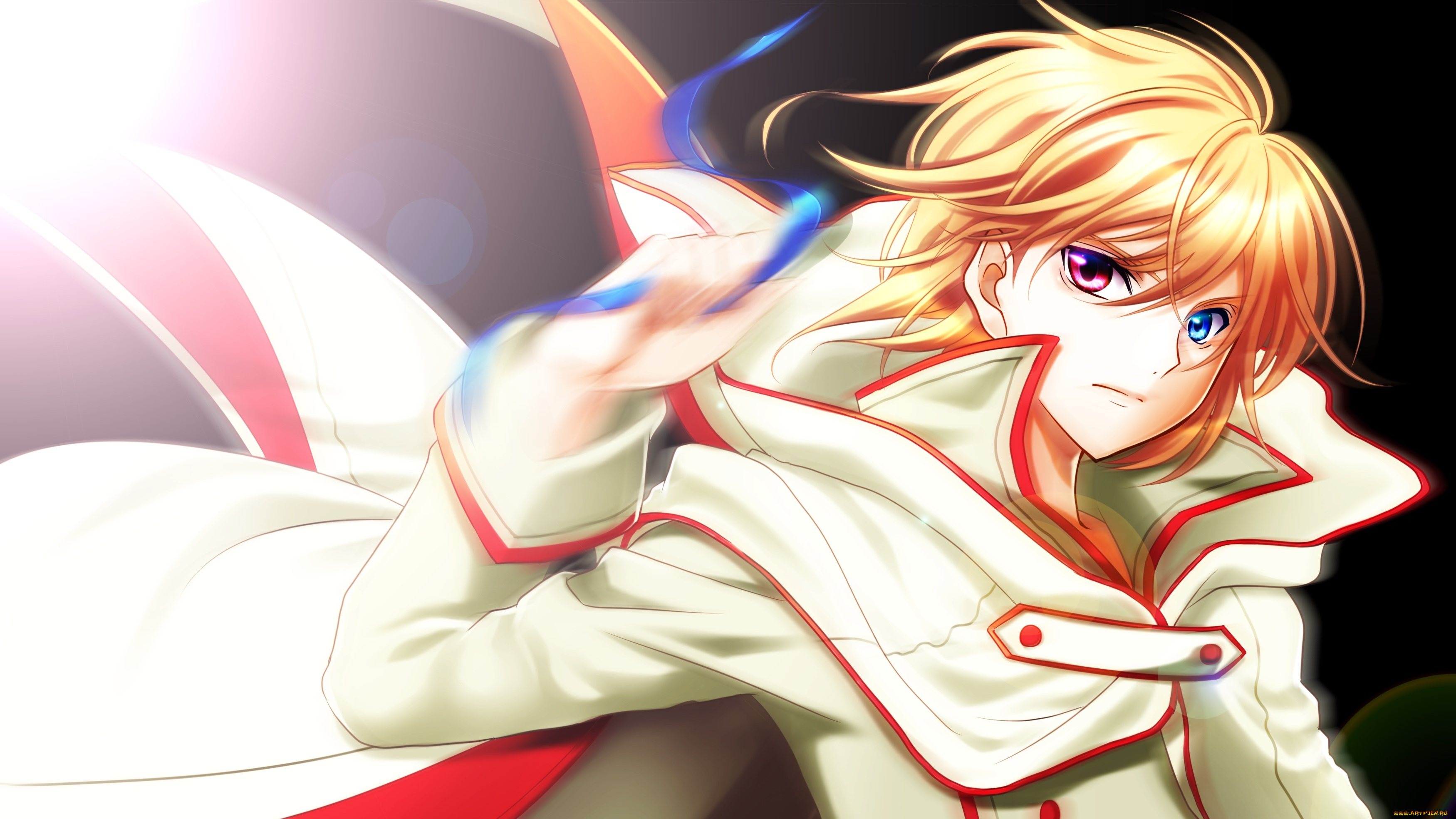 аниме, vocaloid, kagamine, len, shinwa, арт, движение, рука, парень