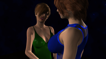 Картинка 3д+графика люди+ people взгляд фон девушки