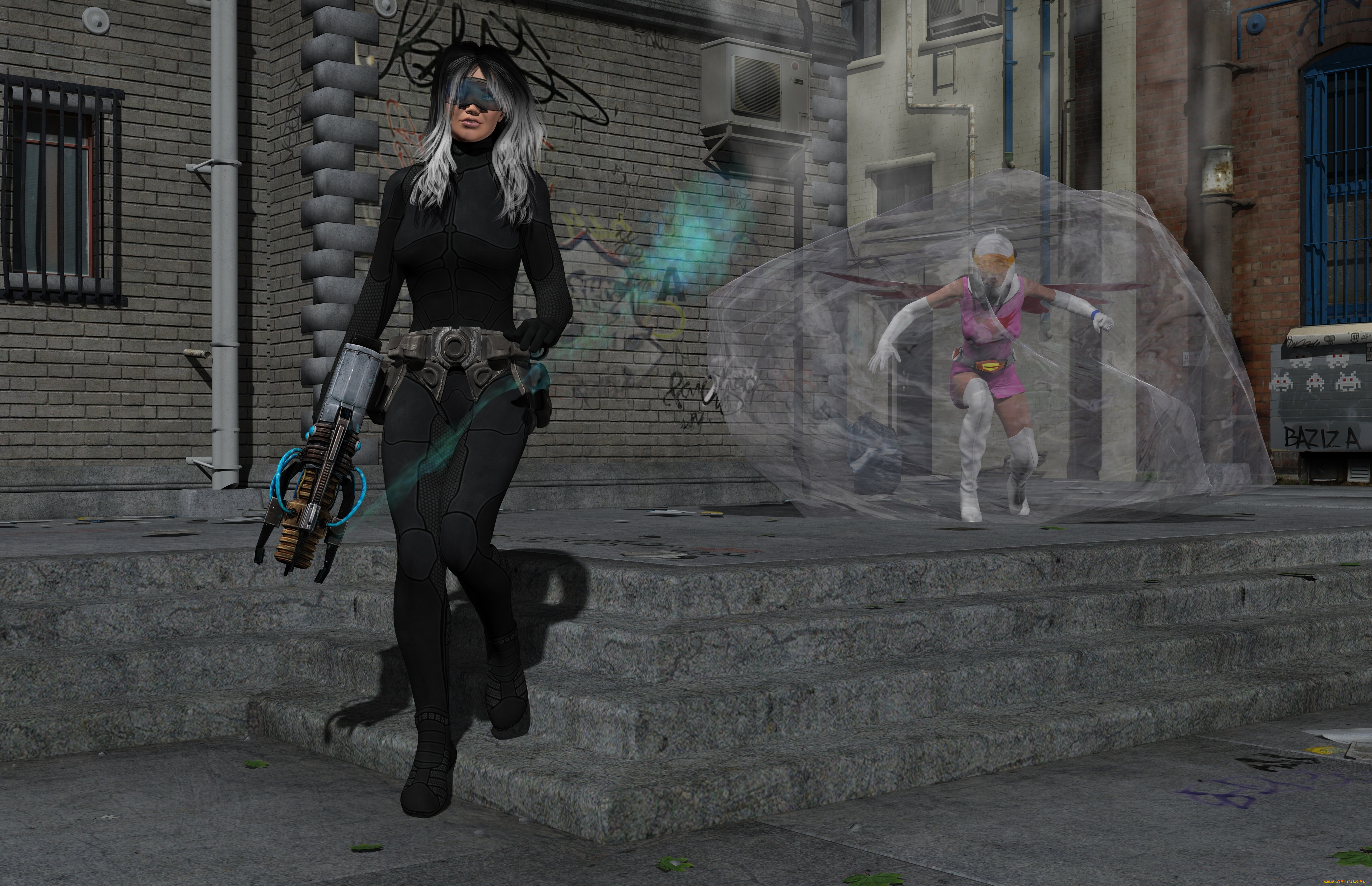 3д, графика, фантазия, , fantasy, фон, взгляд, девушка