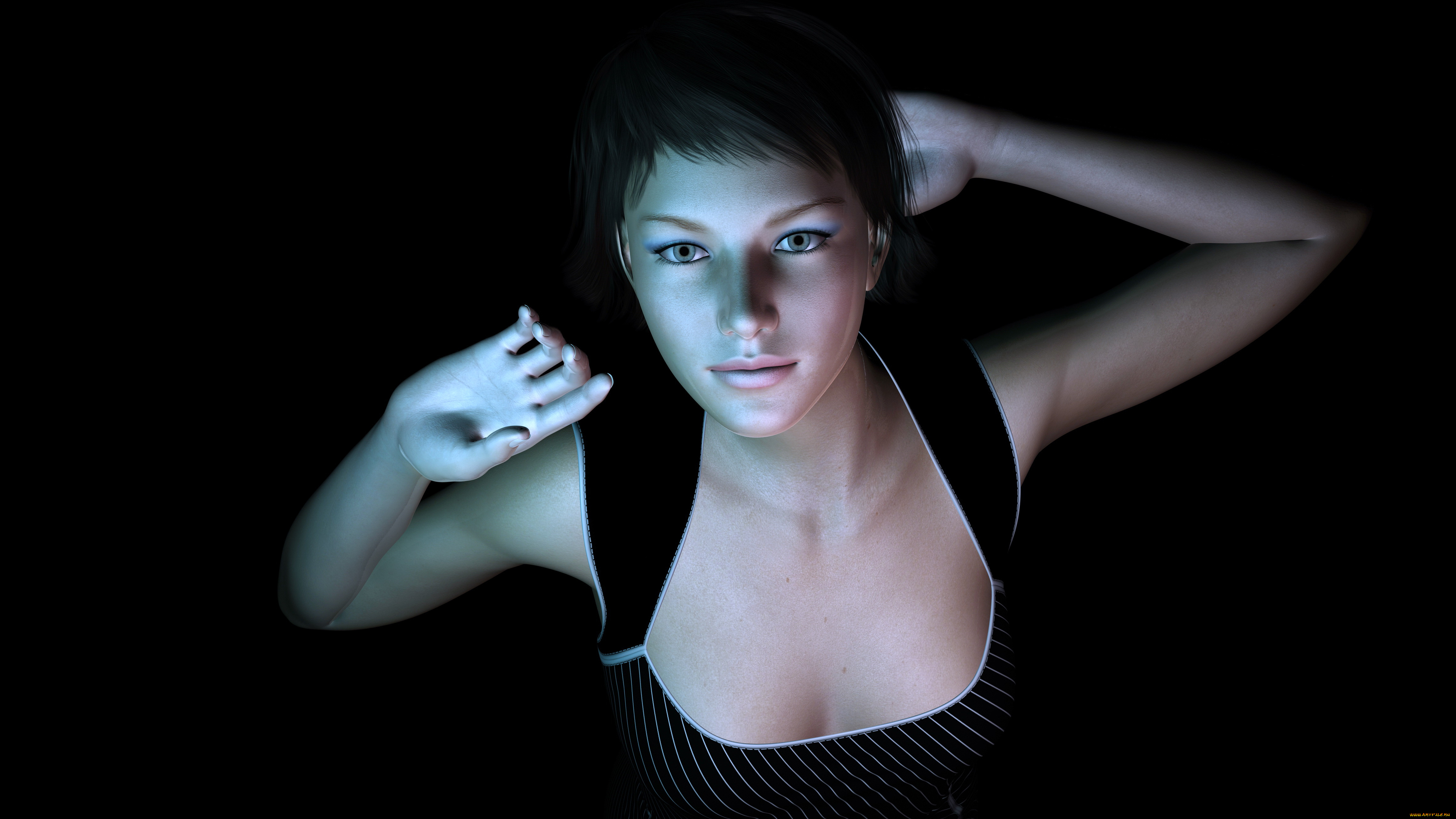 3д, графика, люди, , people, девушка, фон, взгляд